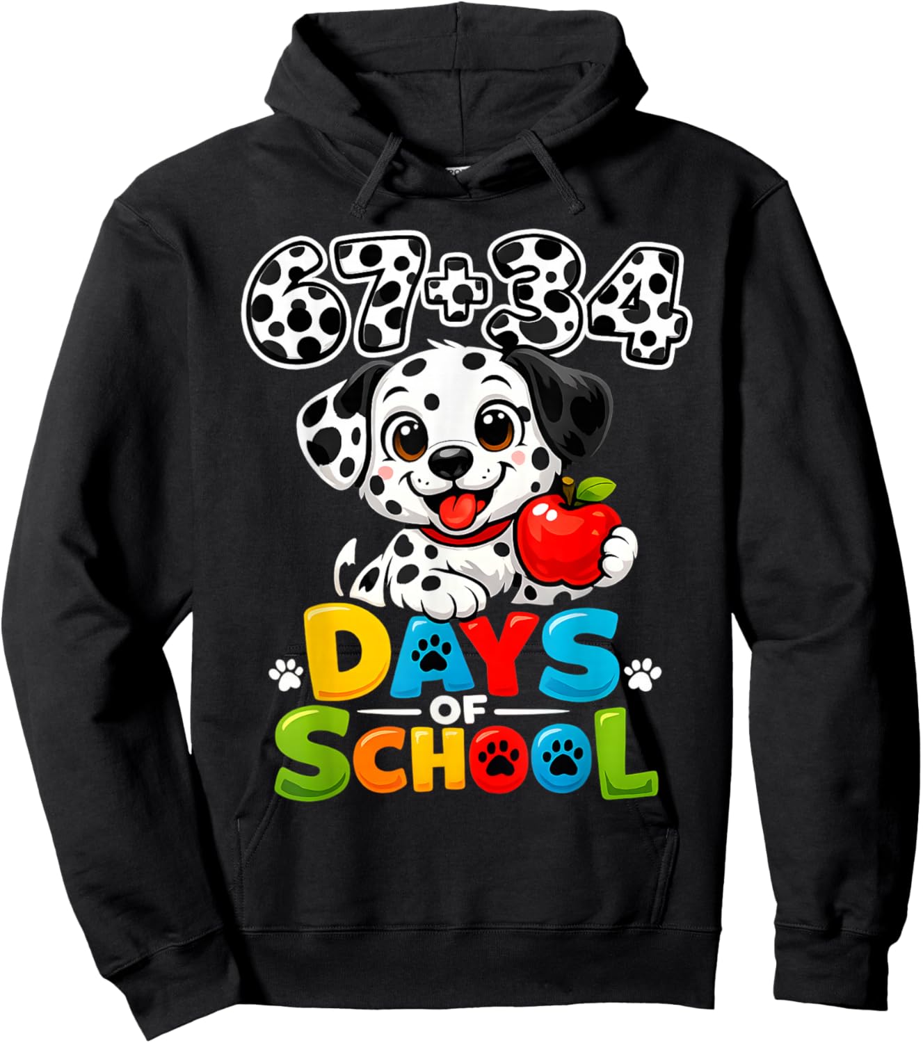 67 34 Days of School Dog 101 Days of School 100th Days Boys Hoodie - Hoodie | Black