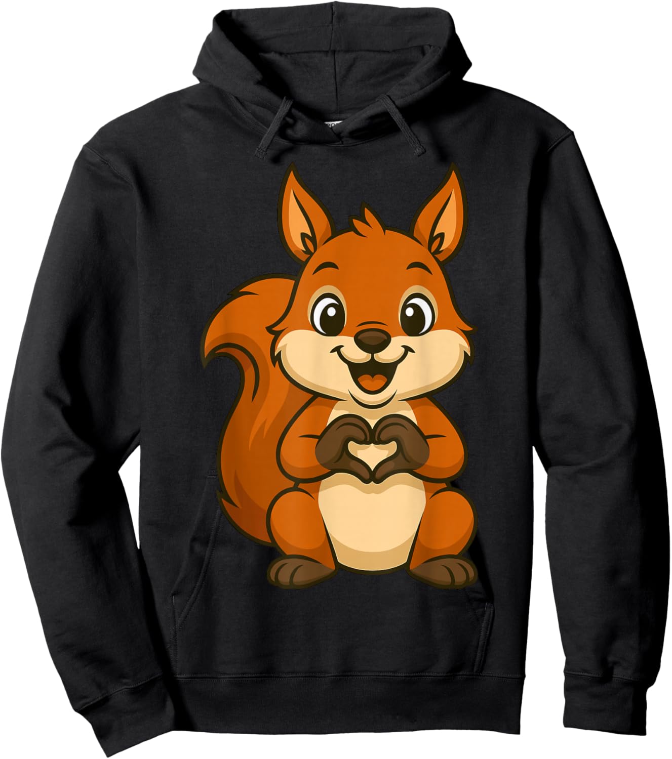 Squirrel Doing Heart with Hands Valentines Day Hoodie - Hoodie | Black