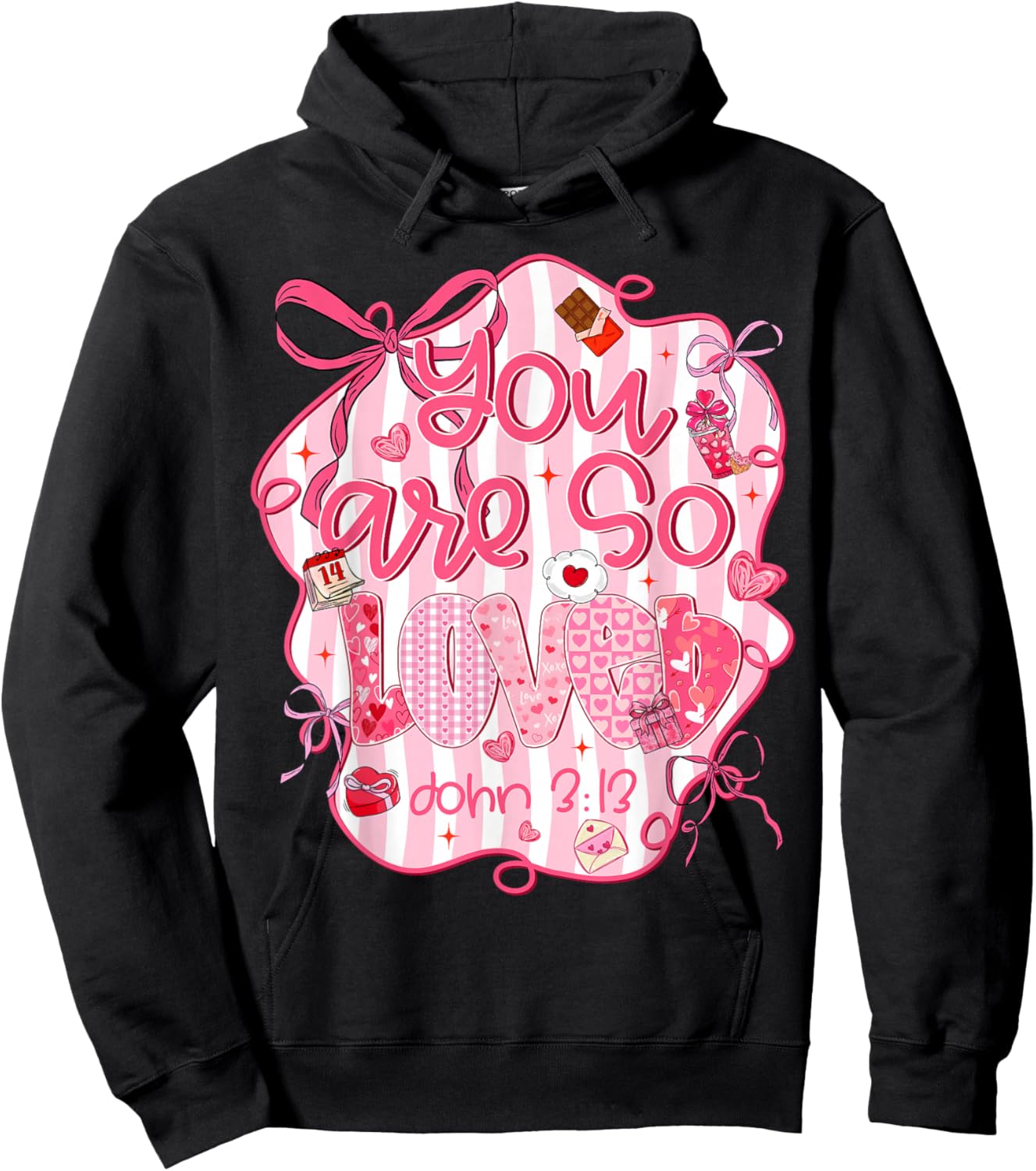 You are So Loved John 3:16 Bible Verse Christian Girl Women Hoodie - Hoodie | Black