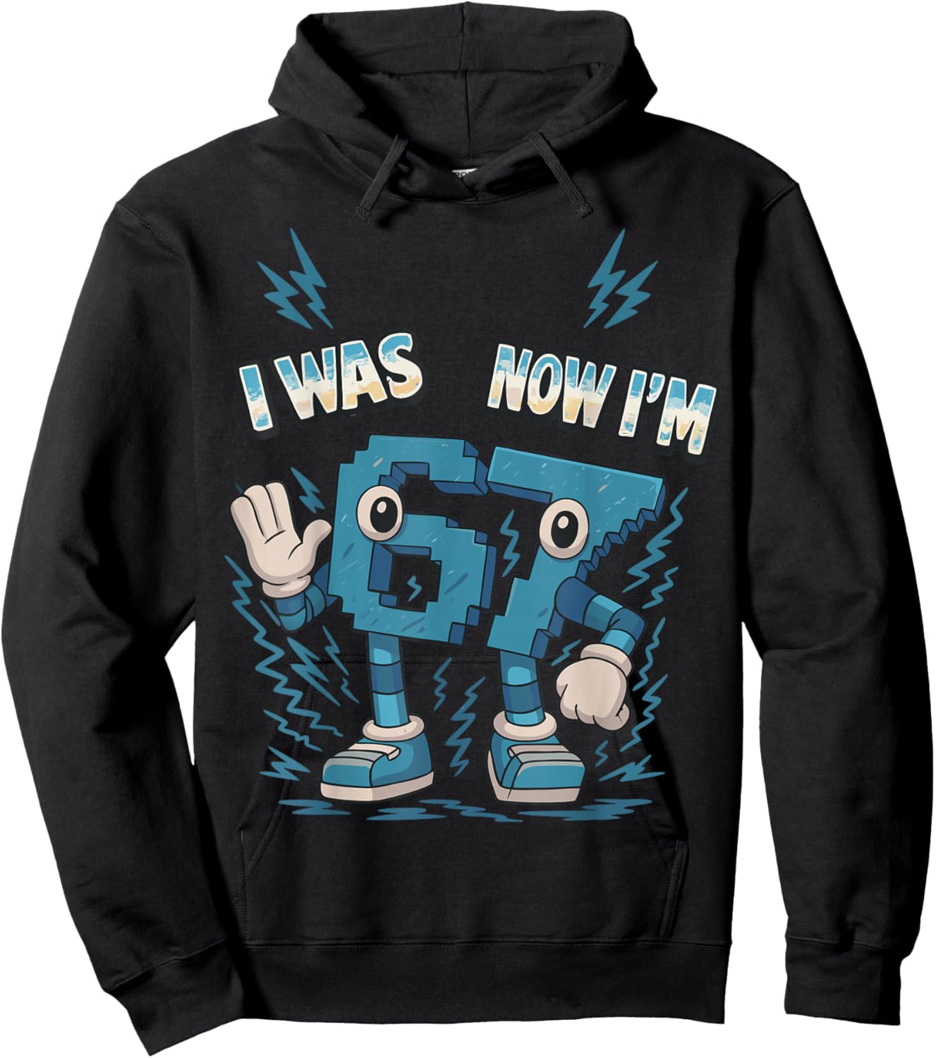 Kids Meme 67 I was 6 Now I'm 7 Years Old Birthday Brainrot Hoodie - Hoodie | Black
