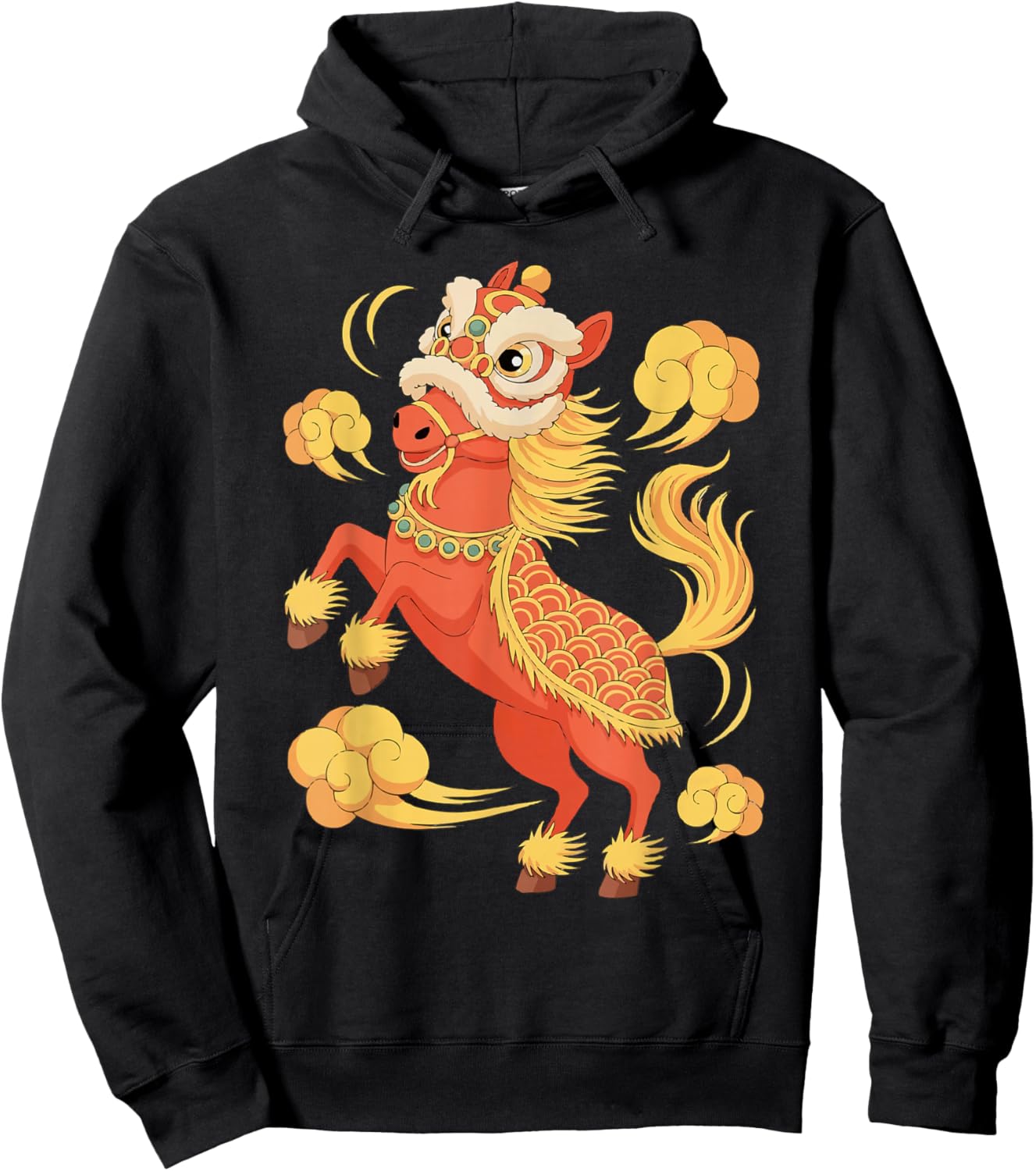 Year of The Fire Horse Lunar Chinese New Year Traditional 67 Hoodie - Hoodie | Black