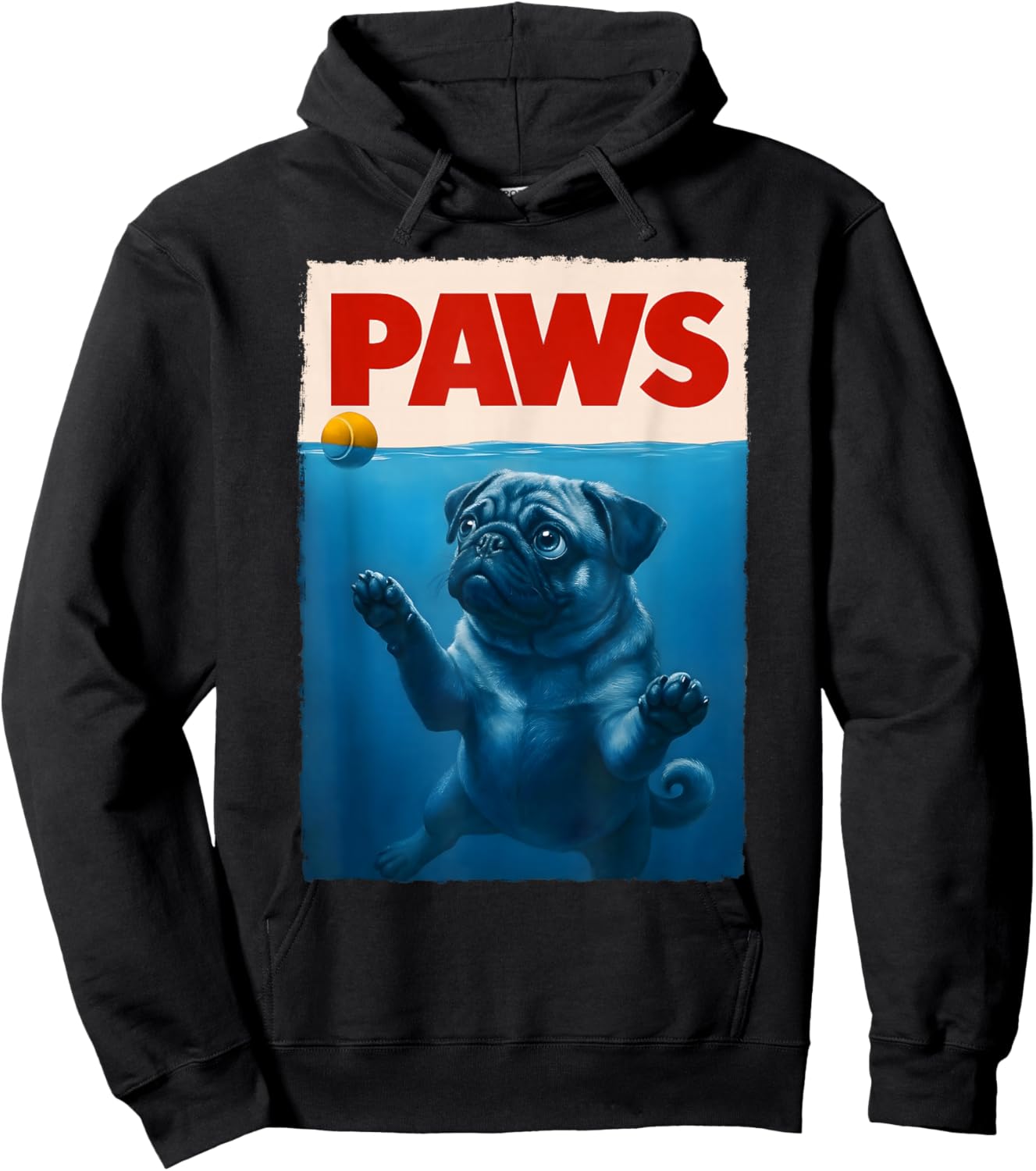 Retro Pug Dog Mom Dog Dad Funny Pug Hoodie - Hoodie | Black