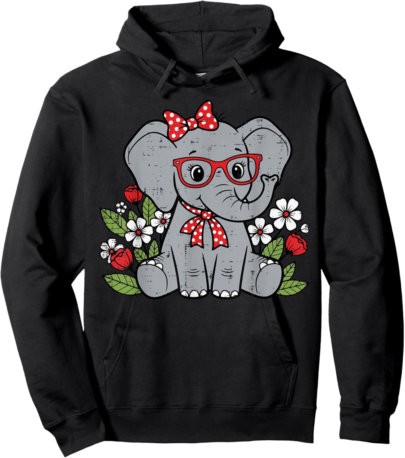 Elephant Women Kids Boys Girls Men Youth Teen Hoodie - Hoodie | Black
