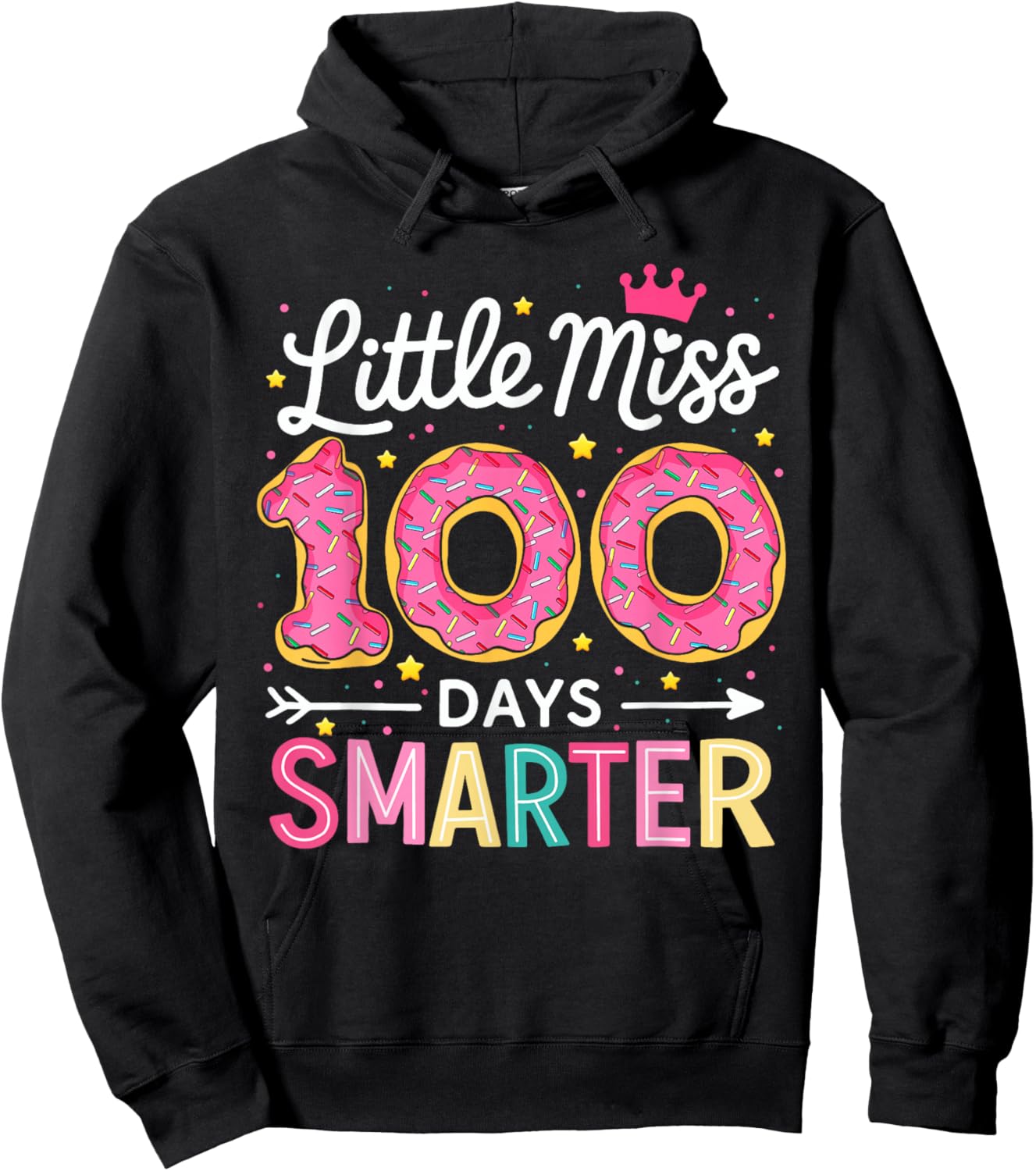 100 Days Smarter 100 Days of School Girls 100th Day Kids Hoodie - Hoodie | Black