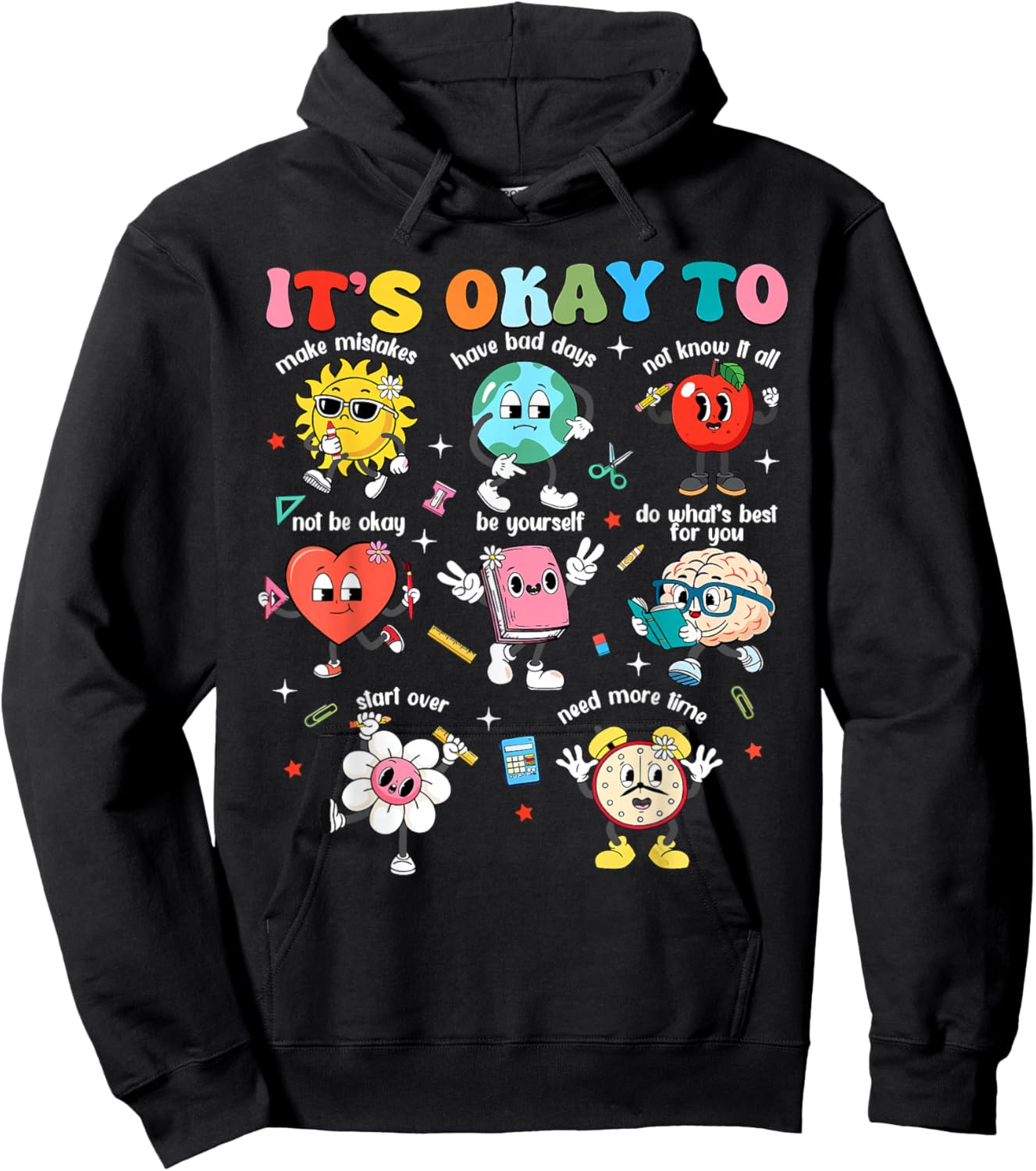 It's Okay to Not Be Okay Make Mistakes Autism Awareness Hoodie - Hoodie | Black