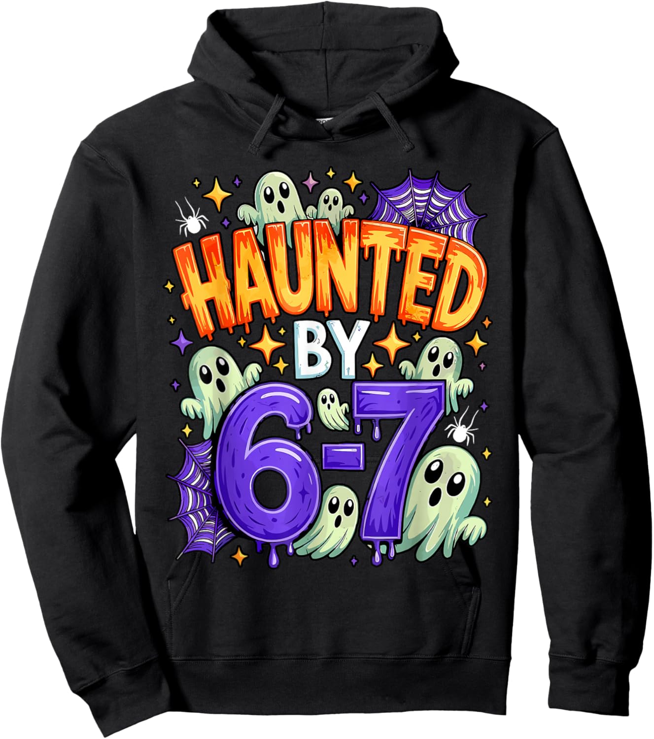 Haunted by 67 – Funny Ghost and Pumpkin Halloween Costume Hoodie - Hoodie | Black