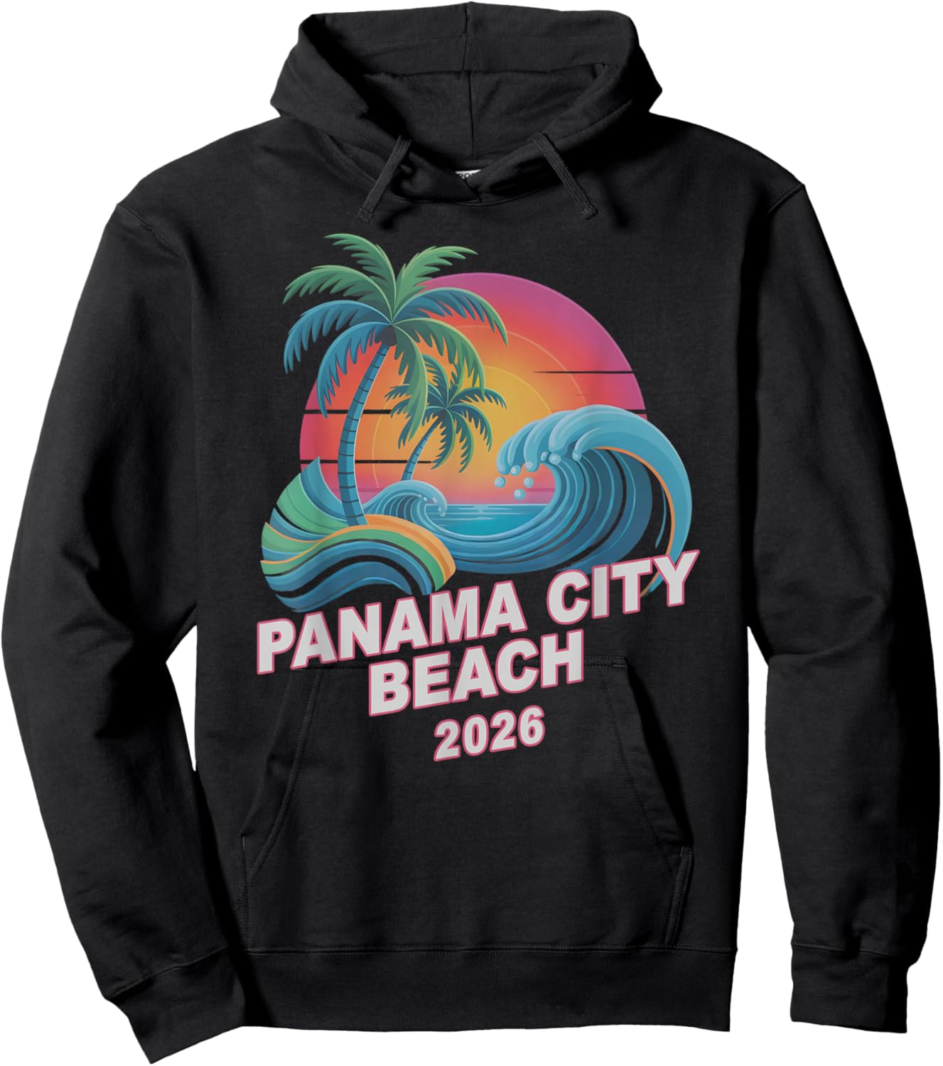 Vintage Panama City Beach 2026 Vacay Travel Vacation All Hoodie - Hoodie | Black