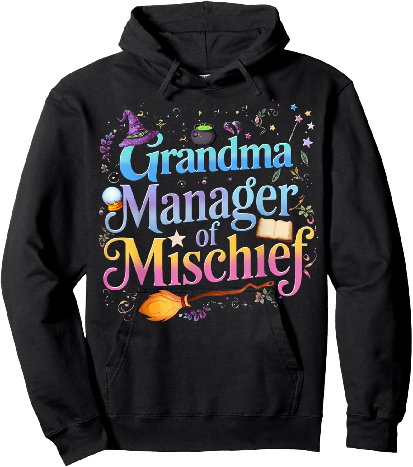 Magical Grandma Manager of Mischief Mother's Day Halloween Hoodie - Hoodie | Black