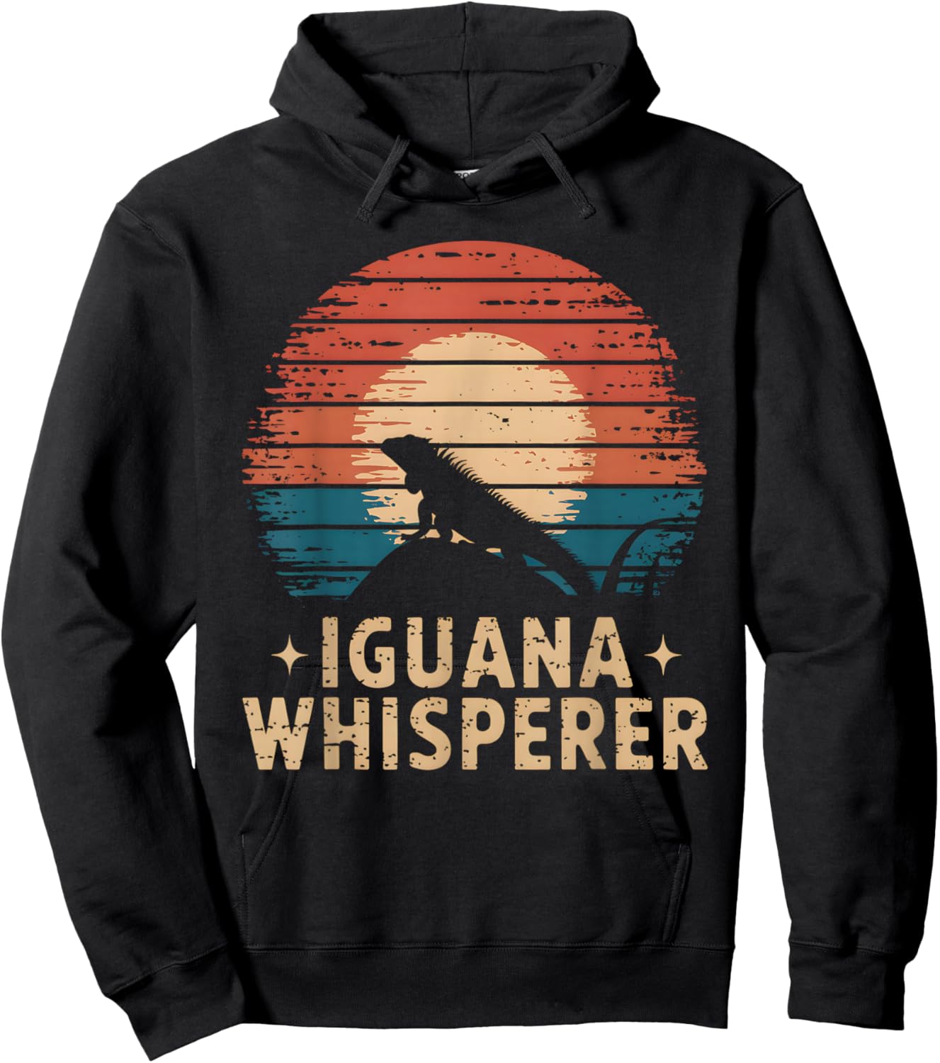 Iguana Whisperer Retro Vintage Iguana Lover Hoodie - Hoodie | Black