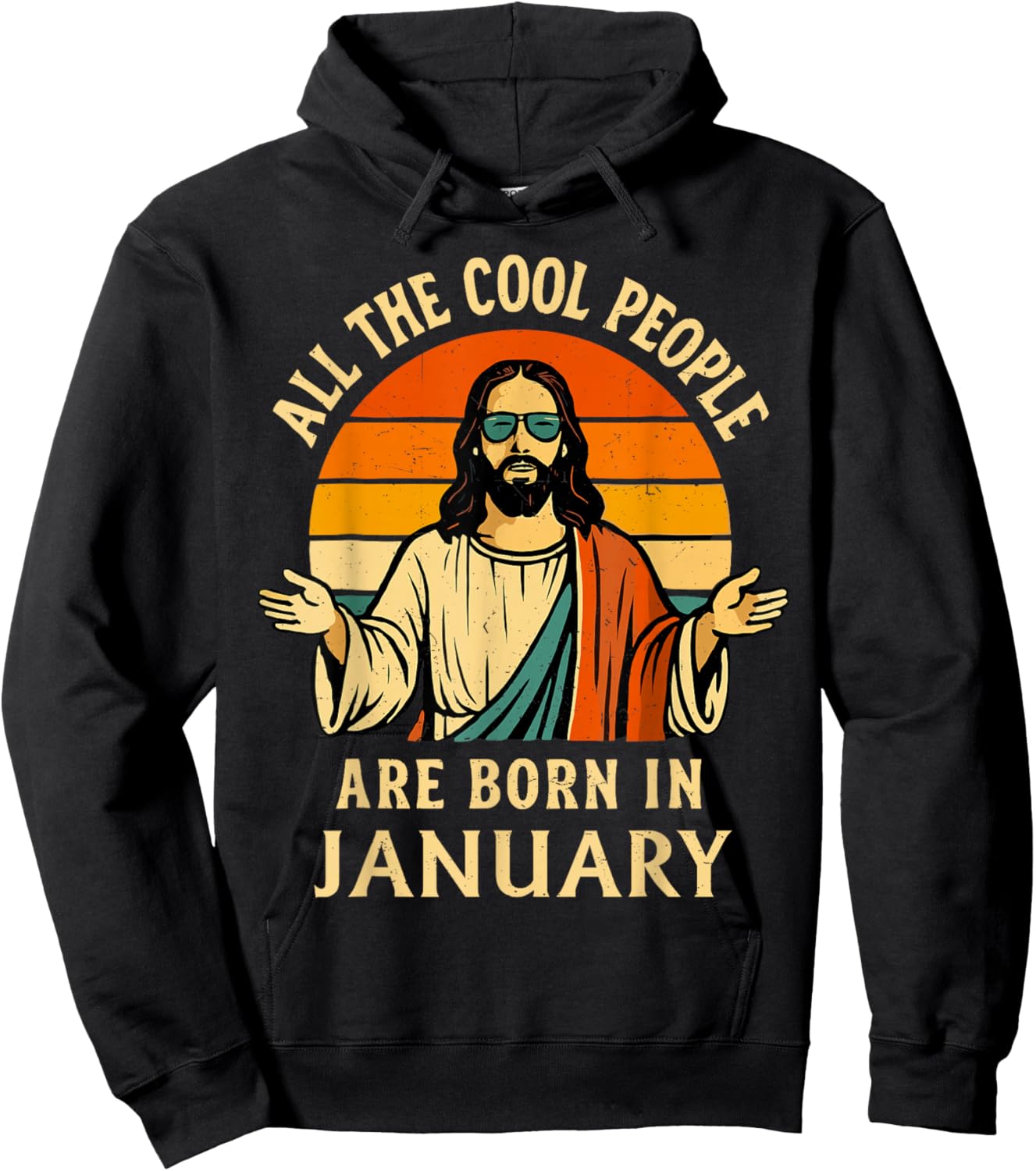 Vintage Cool People are Born in January Christian Birthday Hoodie - Hoodie | Black