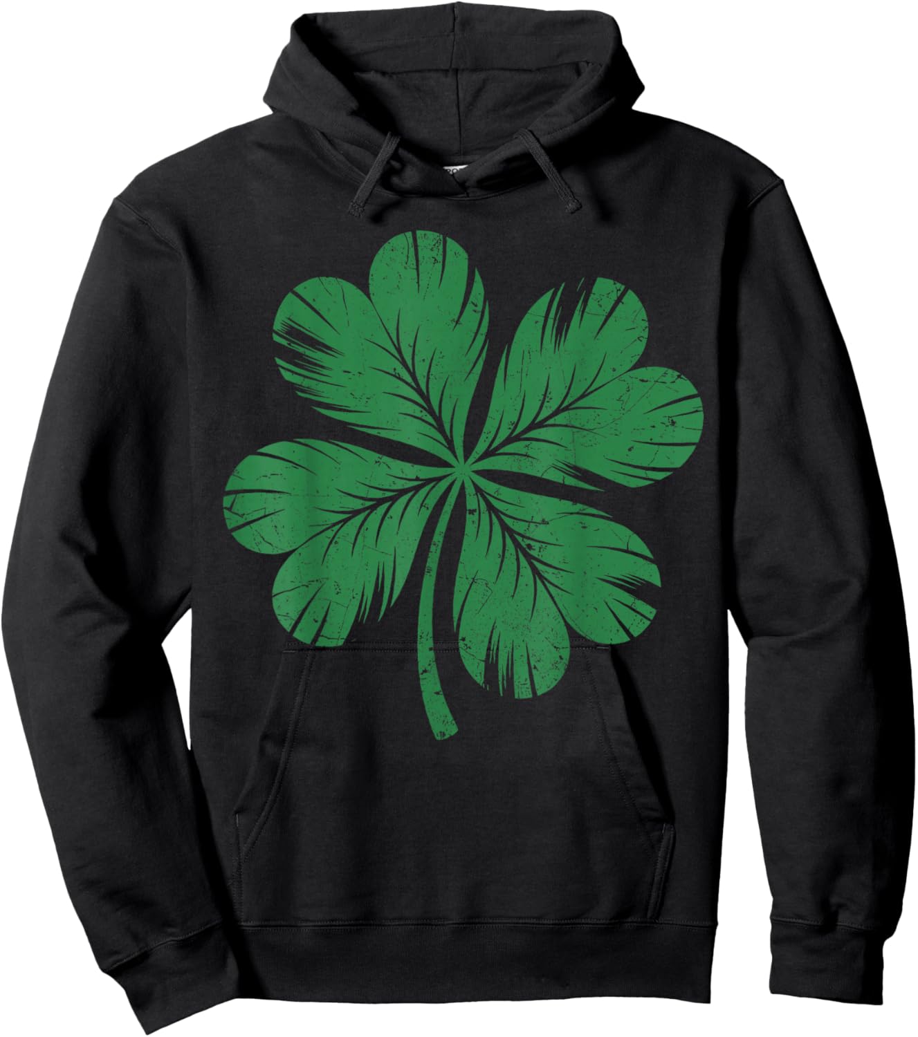 Vintage Green Irish Shamrock St Patricks Day Hoodie - Hoodie | Black