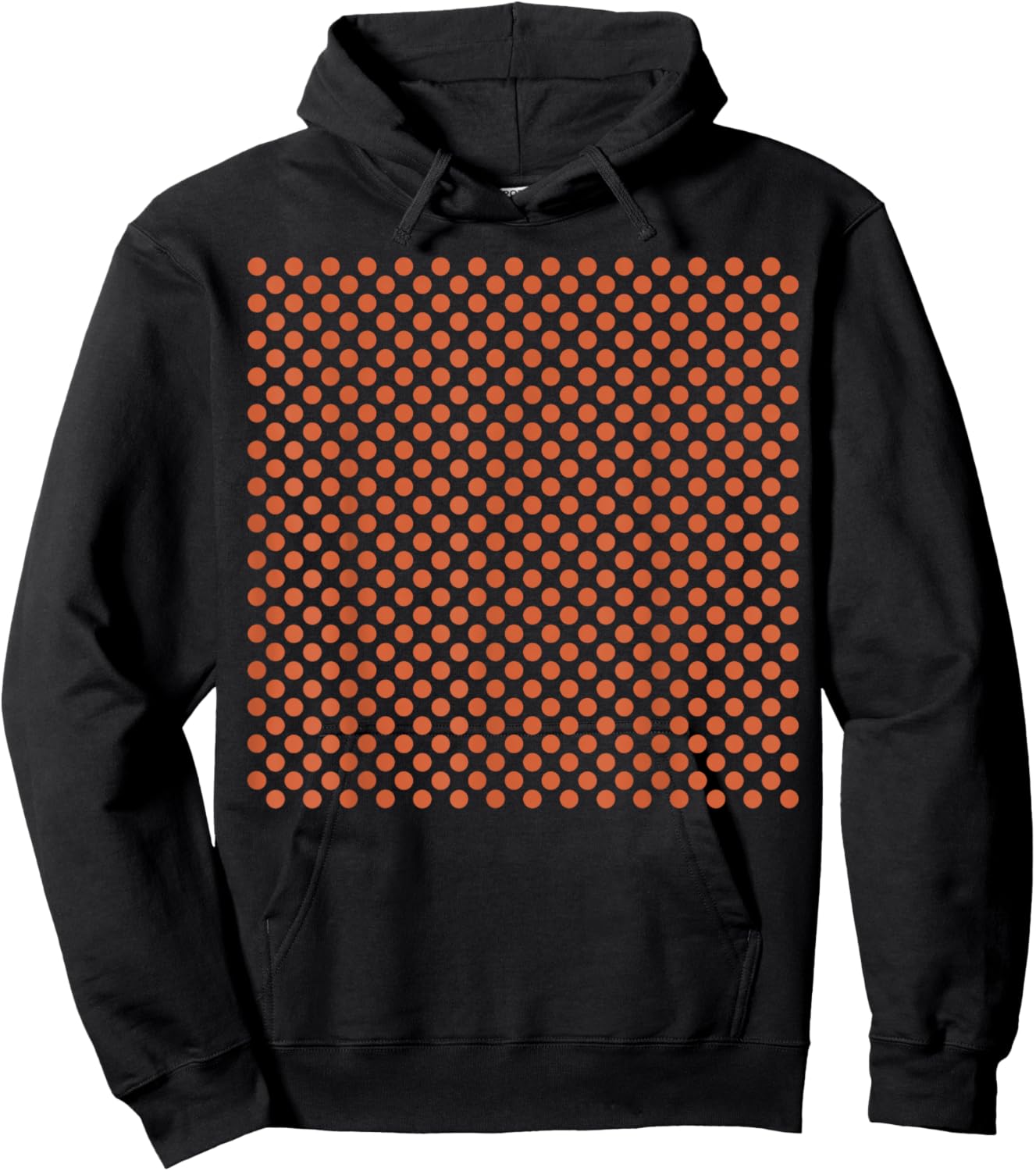 Polka Dots, Black Orange, Polka-Dot Hoodie - Hoodie | Black