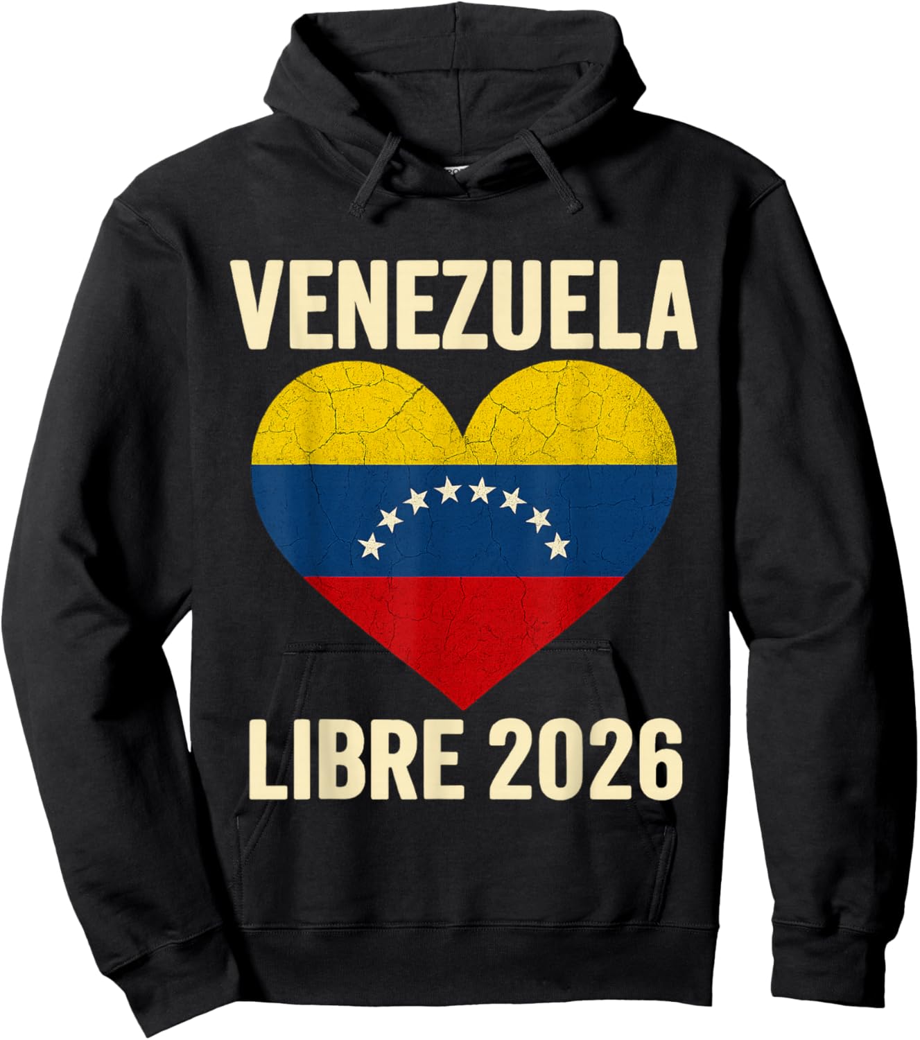 Venezuela Libre 2026 Free Venezuela Heart Flag Hoodie - Hoodie | Black