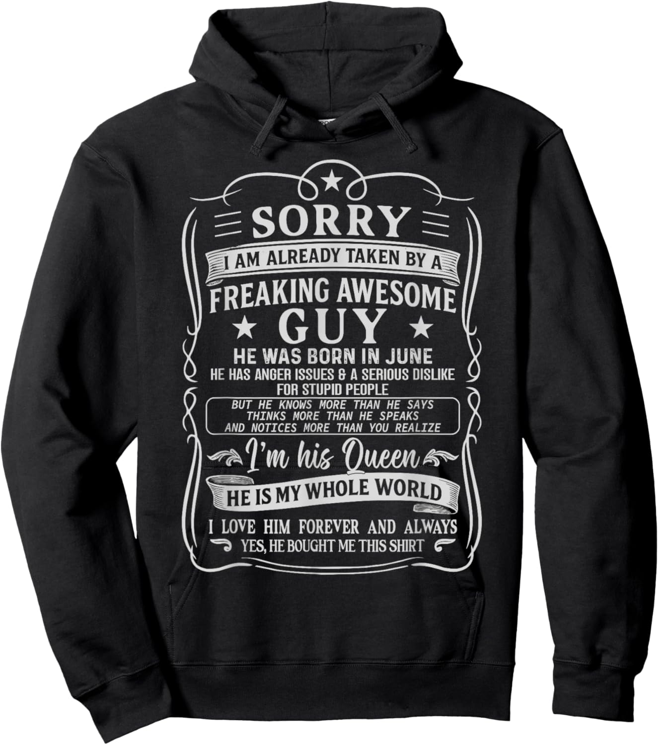 I Am Already Taken by Freaking Awesome Guy Born in June Hoodie - Hoodie | Black