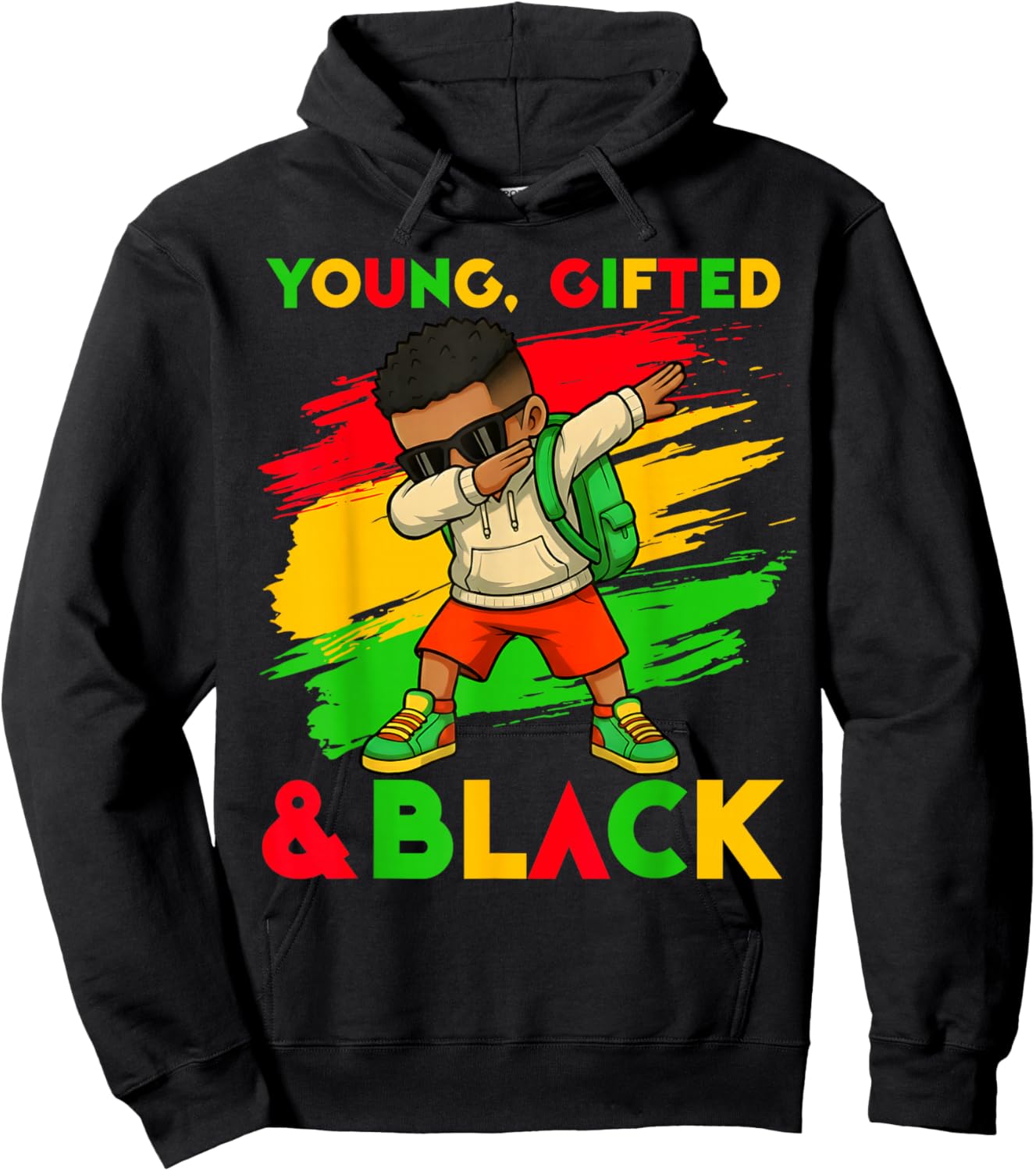 Black History Month Young Gifted & Black Cute Dabbing Boys Hoodie - Hoodie | Black