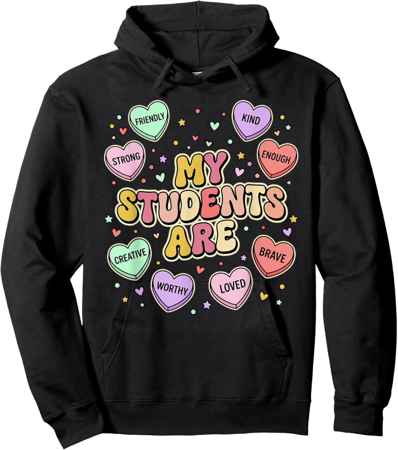 Valentines Day My Students Hearts Teacher Hoodie - Hoodie | Black