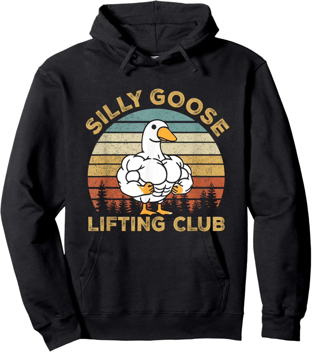 Silly Goose Lifting Club Gym Goose Weightlifting Workout Hoodie - Hoodie | Black