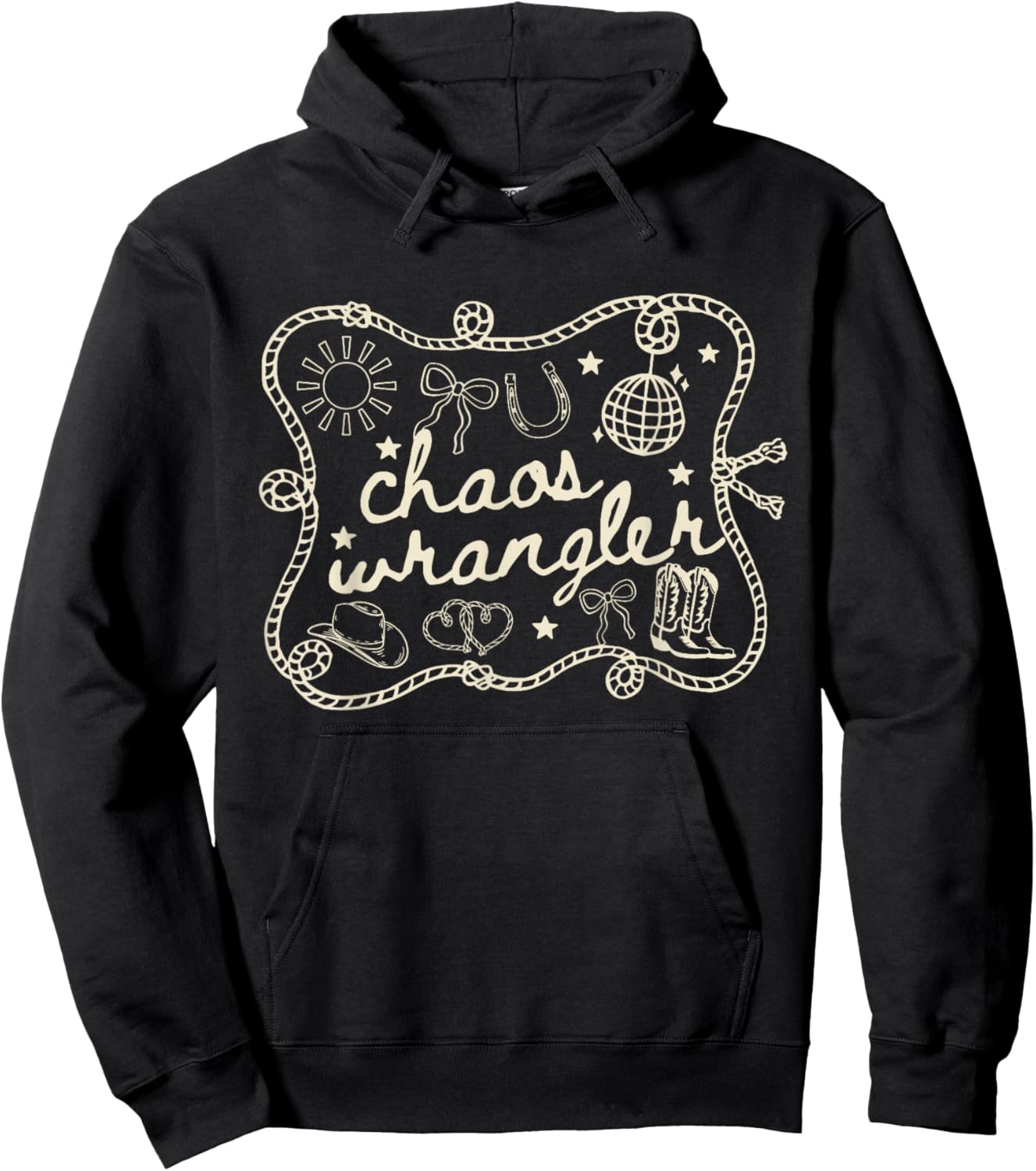 Chaos Coordinator Wrangler Western Teacher Admin Assistant Hoodie - Hoodie | Black