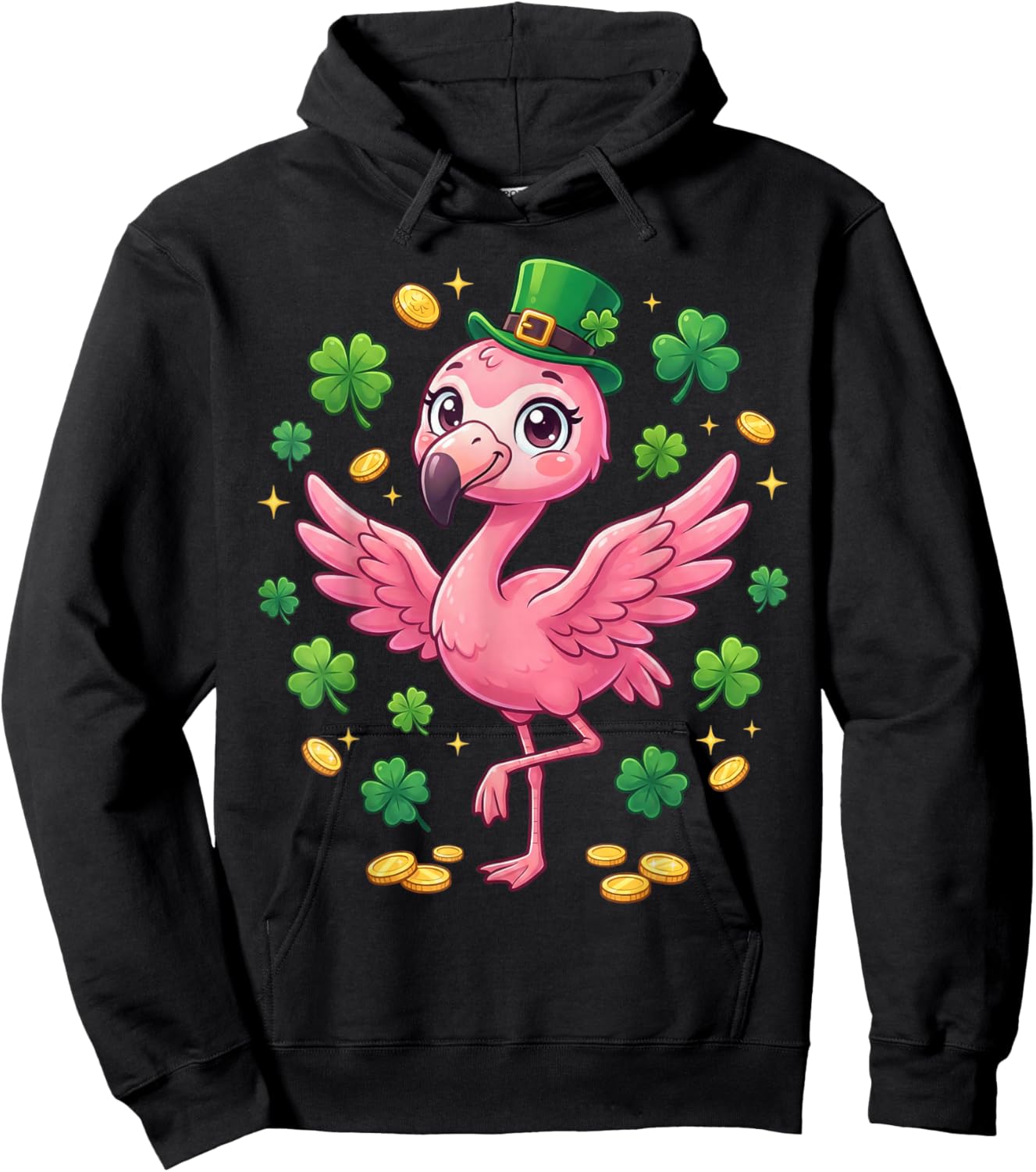 St Patricks Day Irish Flamingo Saint Pattys Paddys Women Hoodie - Hoodie | Black