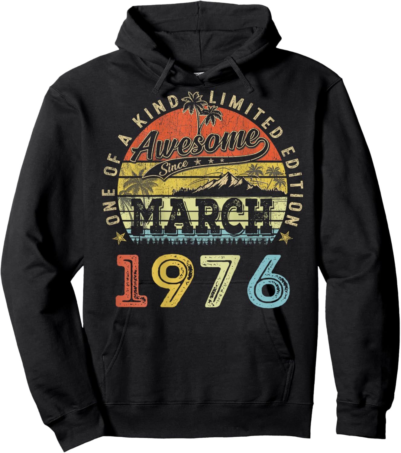 (ON Back) 50 Limited Edition 1976 March 50th Birthday Hoodie - Hoodie | Black
