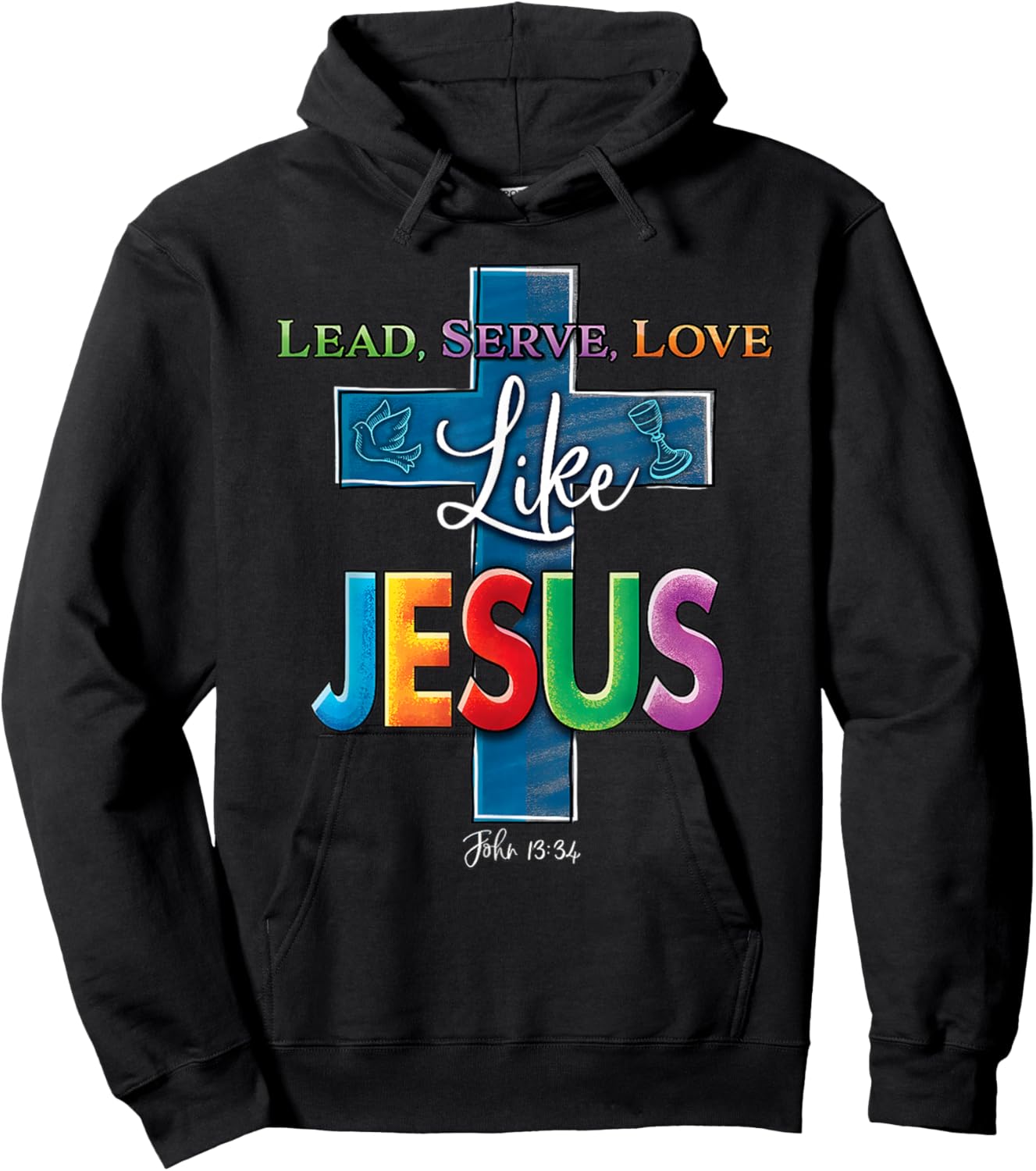 Lead Serve Love Like Jesus Catholic School Week Teacher Kids Hoodie - Hoodie | Black