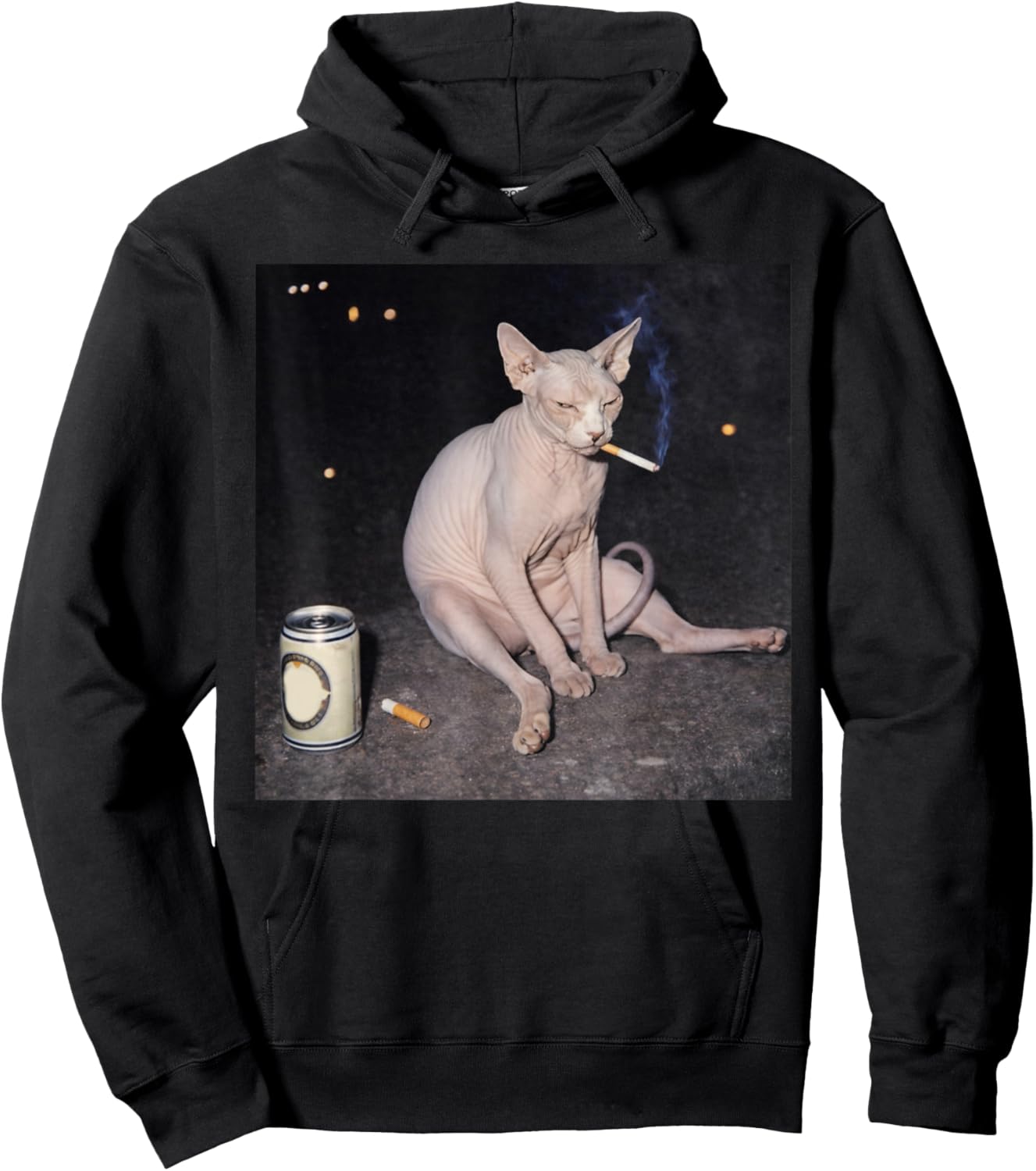 Funny Smoking Cat Meme Hoodie - Hoodie | Black
