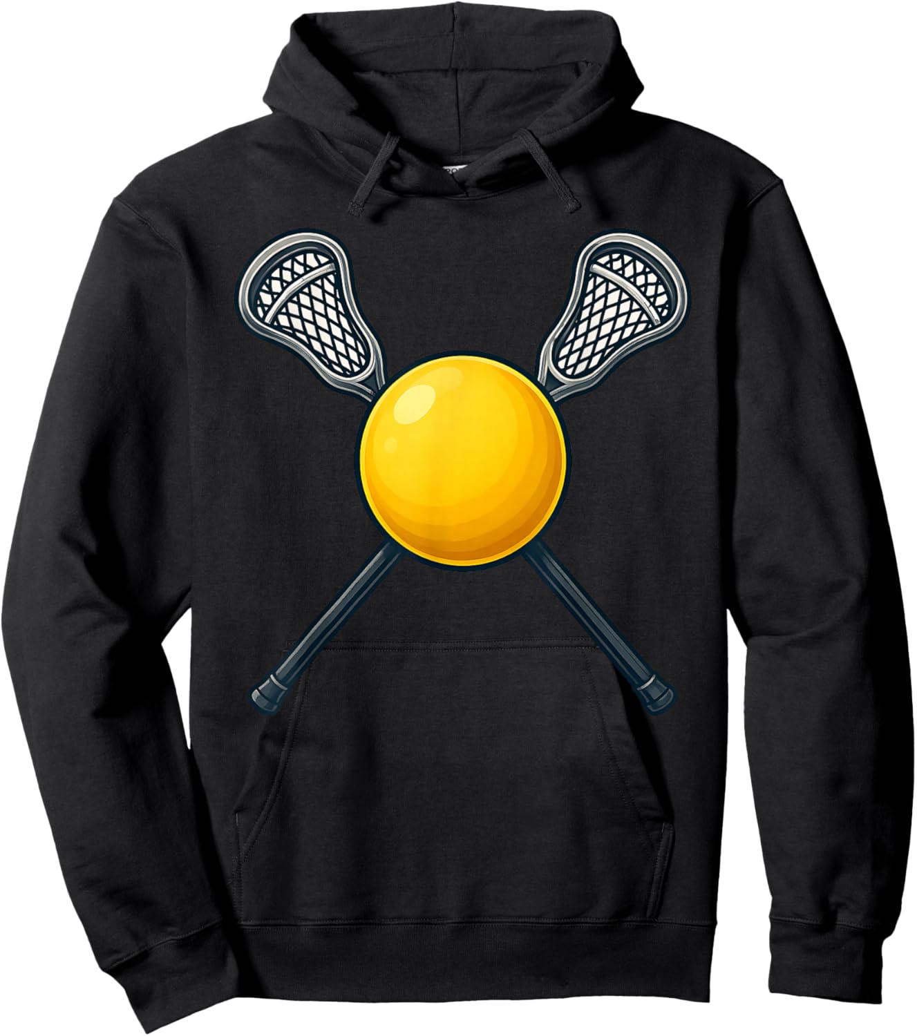 Lacrosse Ball and Crossed Sticks Funny for Lacrosse Players Hoodie - Hoodie | Black