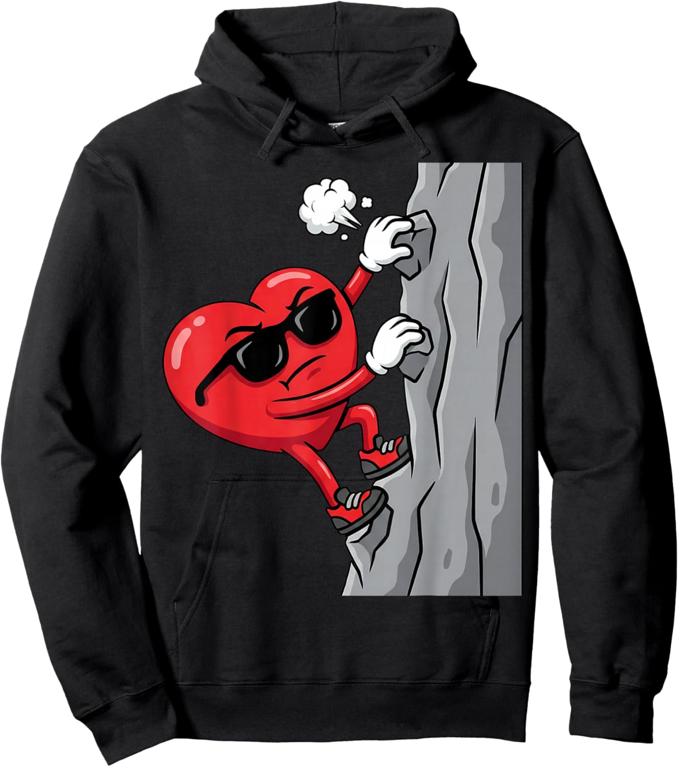 Love Rock Climbing Cute Valentines Day Hoodie - Hoodie | Black