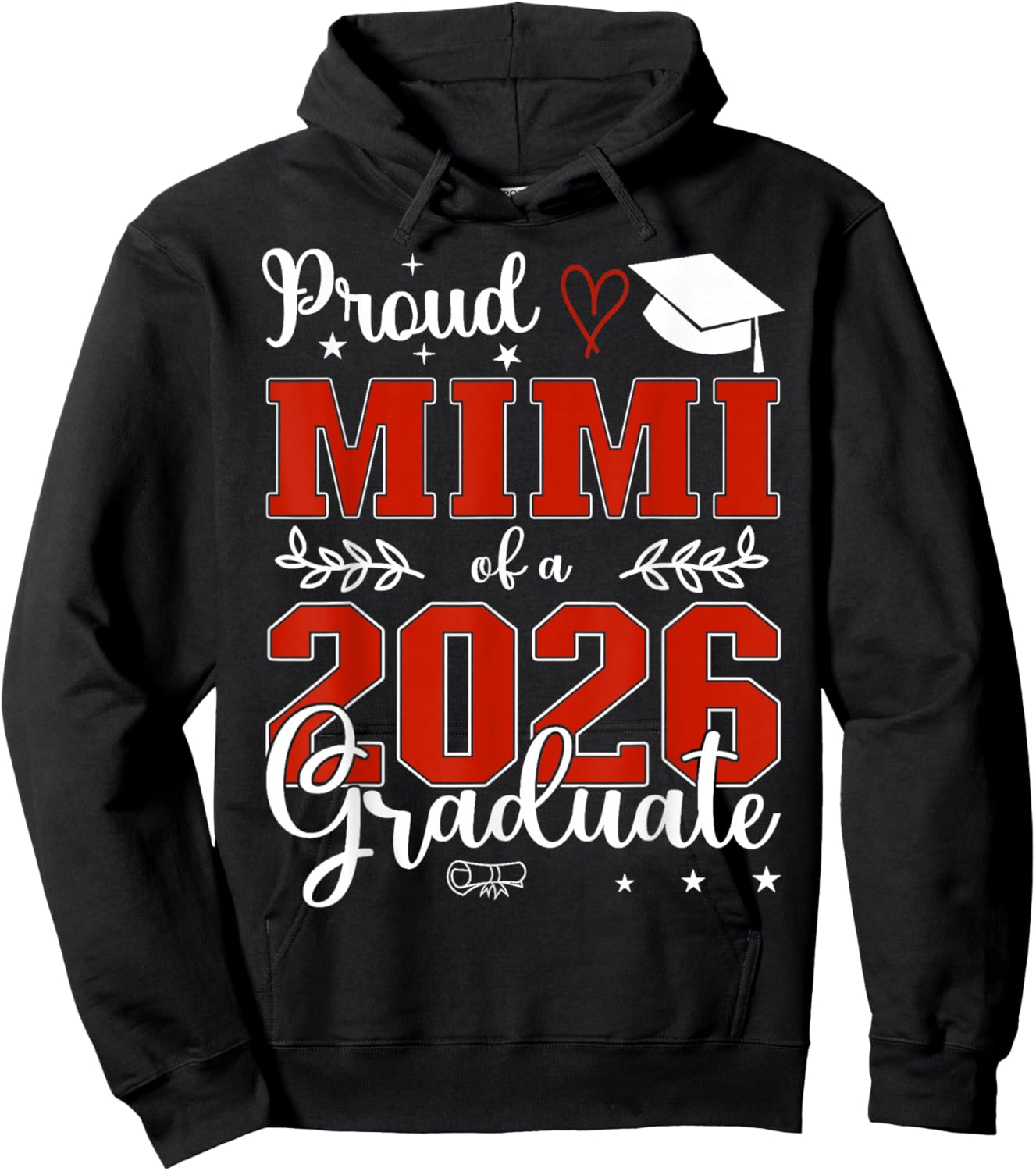 Proud Mimi of A Class of 2026 Graduate Senior Graduation Hoodie - Hoodie | Black