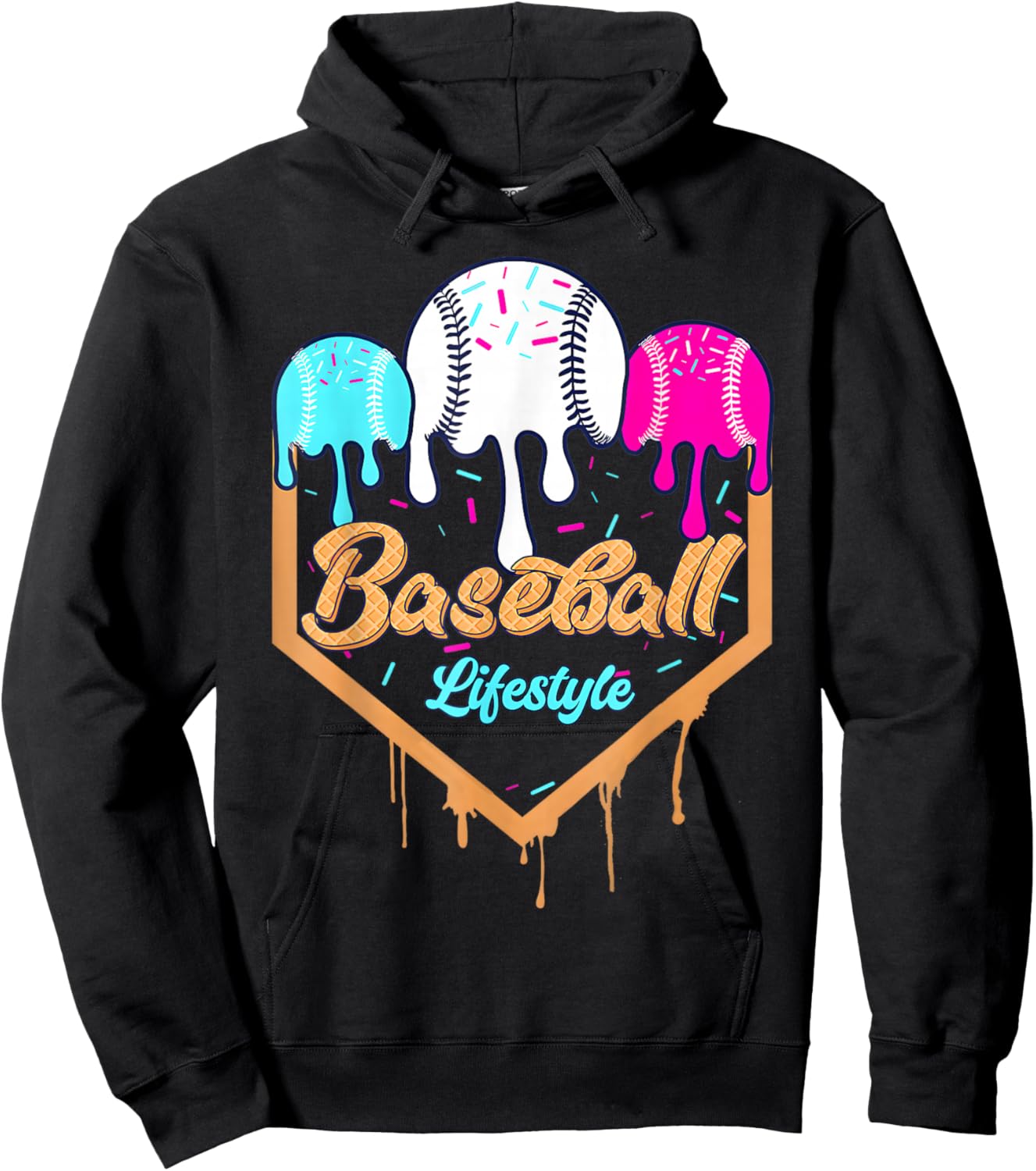 Baseball Life Style 101 Apparel Youth Drip Baseball Boys Kid Hoodie - Hoodie | Black