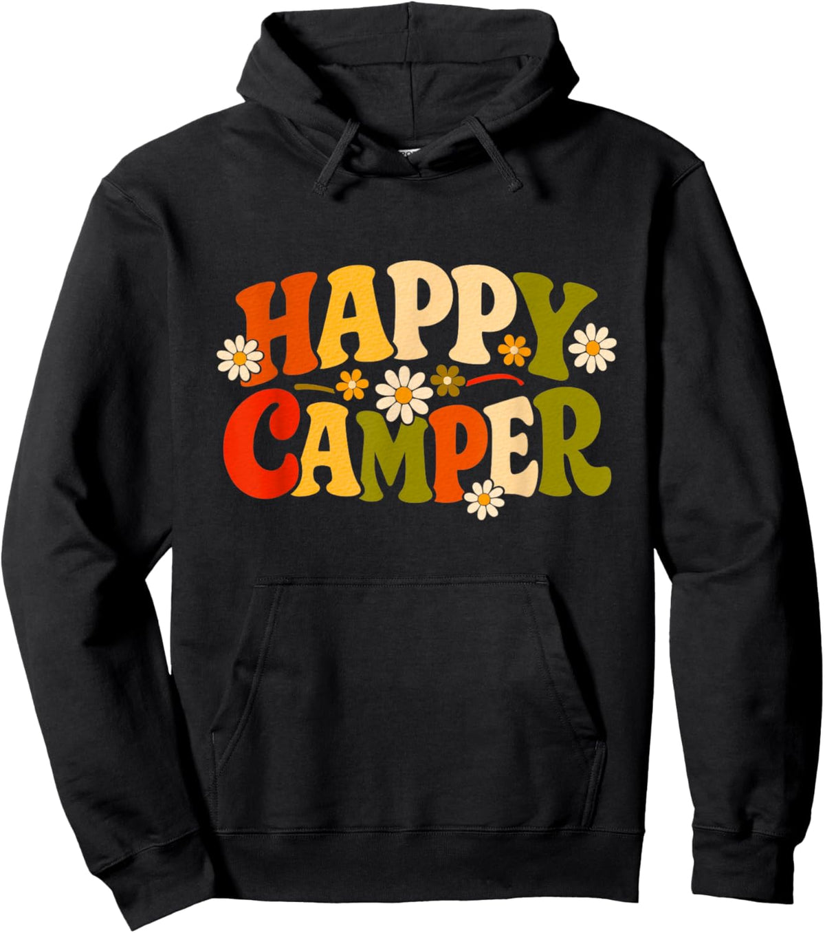 Happy Camper Camp Camping Summer Trip Camping Hoodie - Hoodie | Black