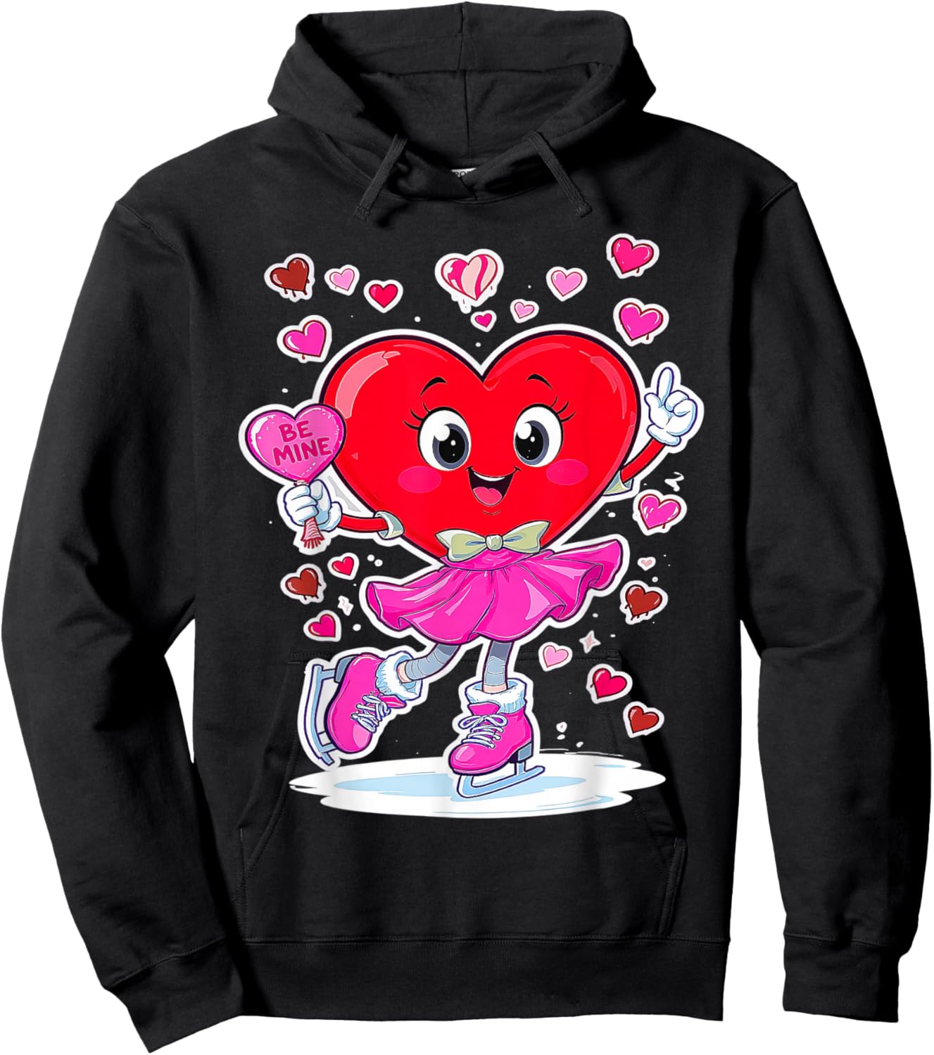 ice Skating Equipment Player Valentine Heart Costume dripped Hoodie - Hoodie | Black