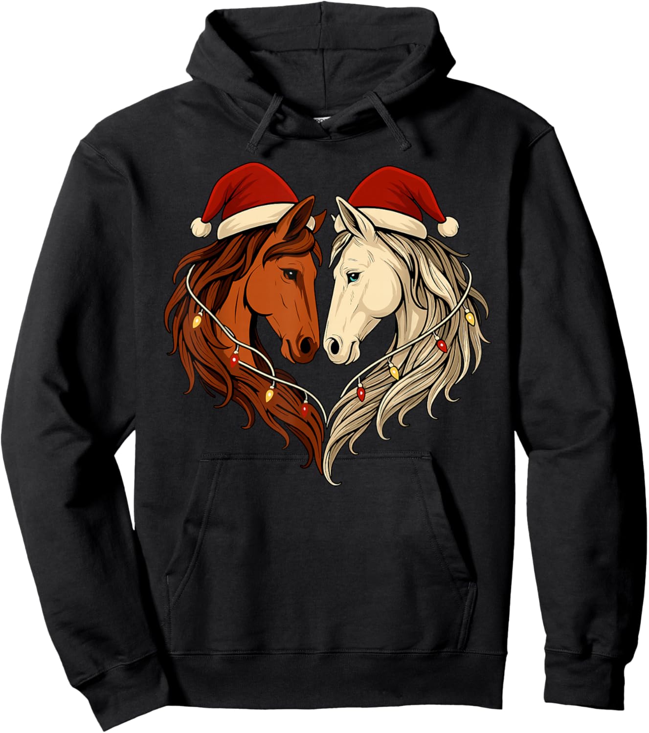 Horse Lover Equestrian Christmas Men Women Kids Funny Horses Hoodie - Hoodie | Black