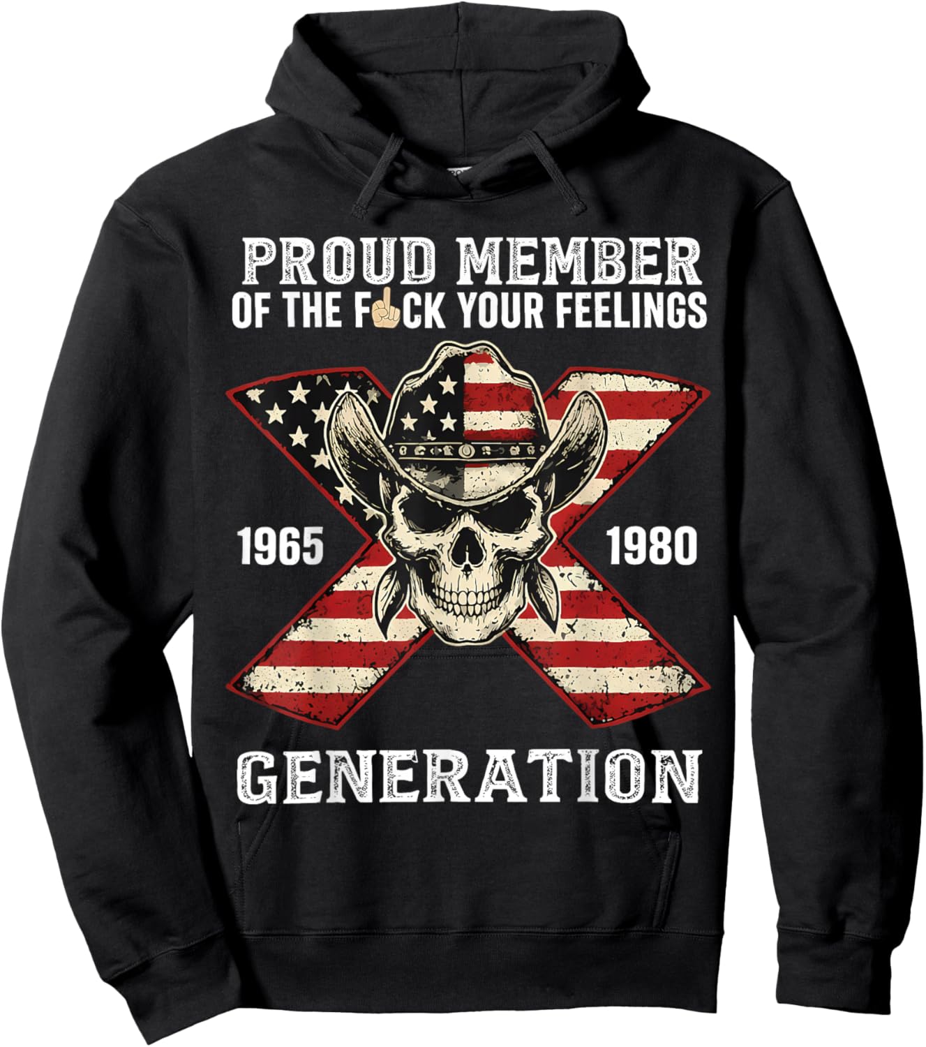 Gen X Proud Member of Gen X Skeleton Gen X Men Women Hoodie - Hoodie | Black