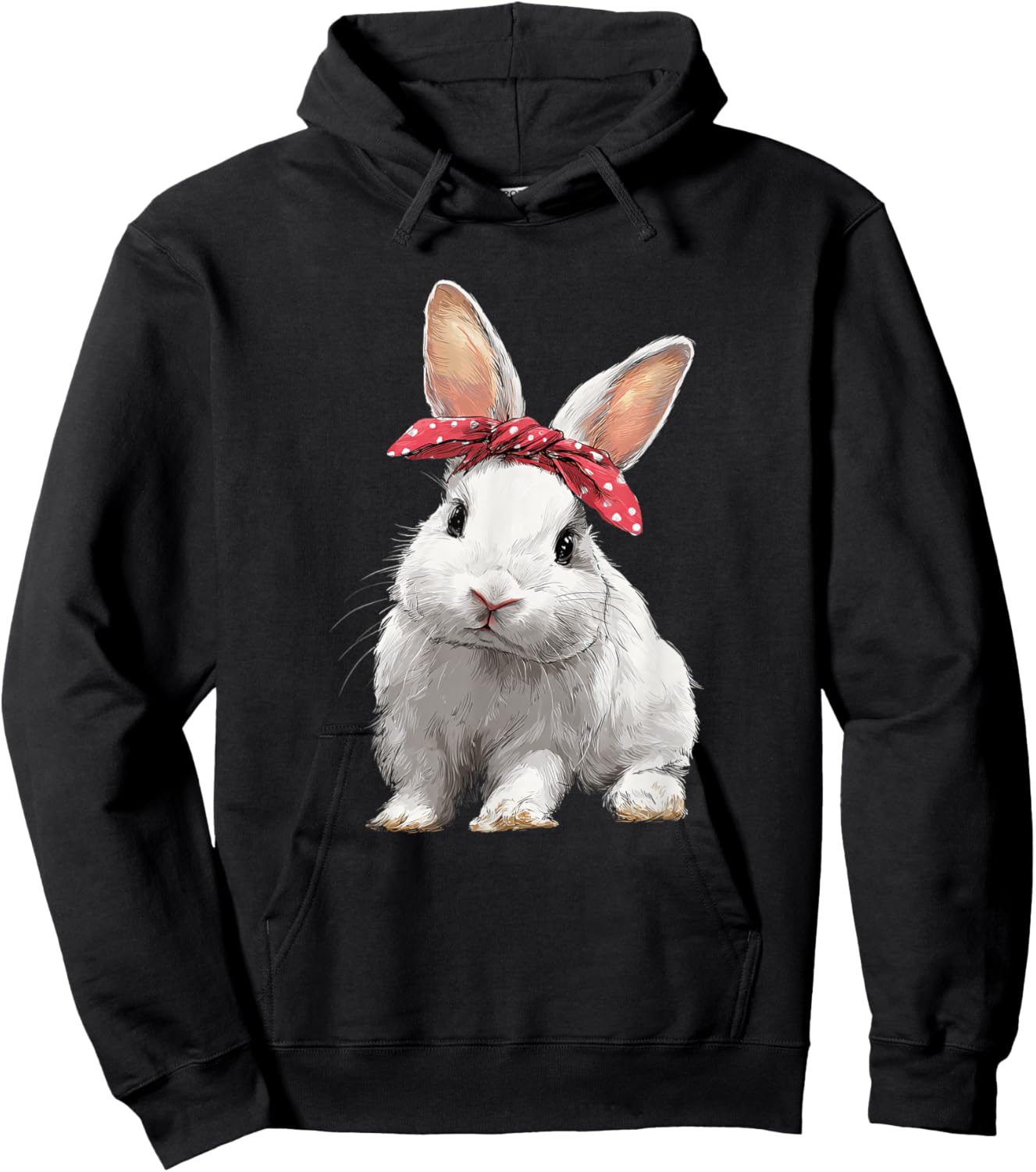 Cute Easter Bunny Rabbit Bow Hoodie - Hoodie | Black