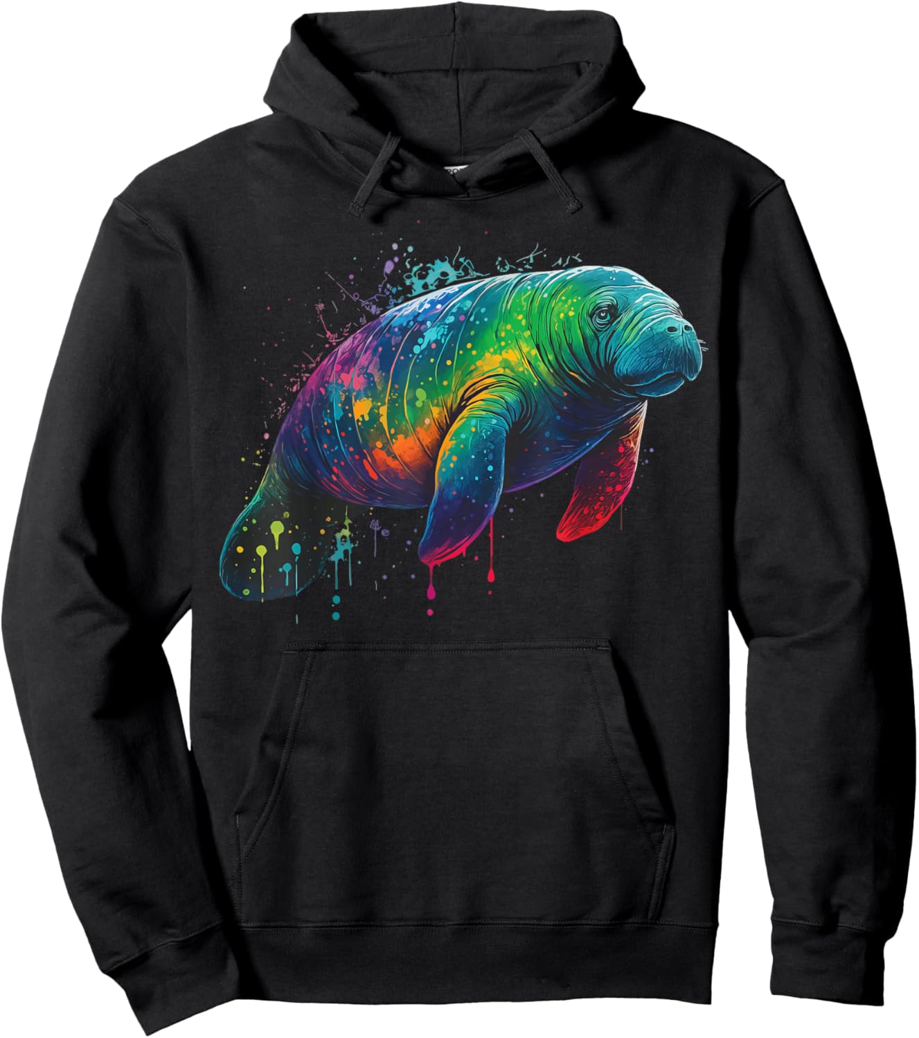 Manatee Colorful Sea Cow Hoodie - Hoodie | Black