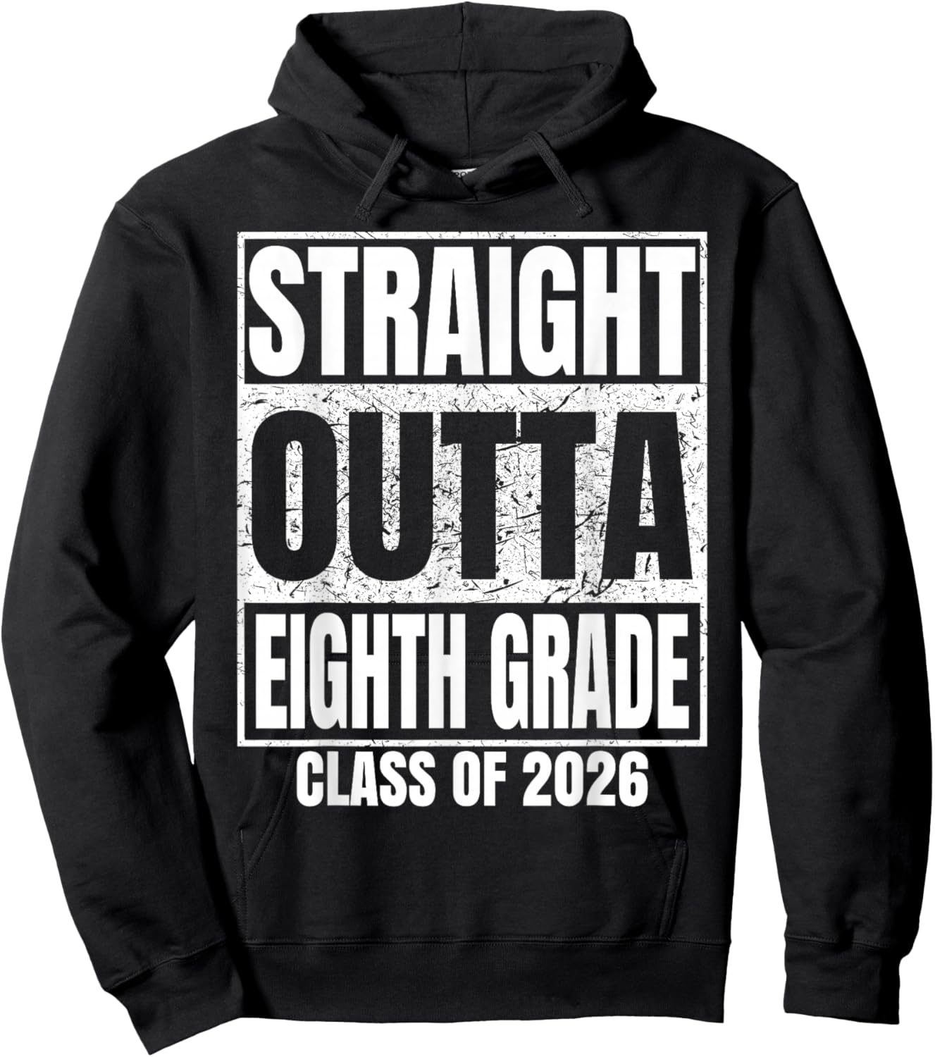 Straight Outta Eighth Grade Class 2026 8th Grad Graduation Hoodie - Hoodie | Black