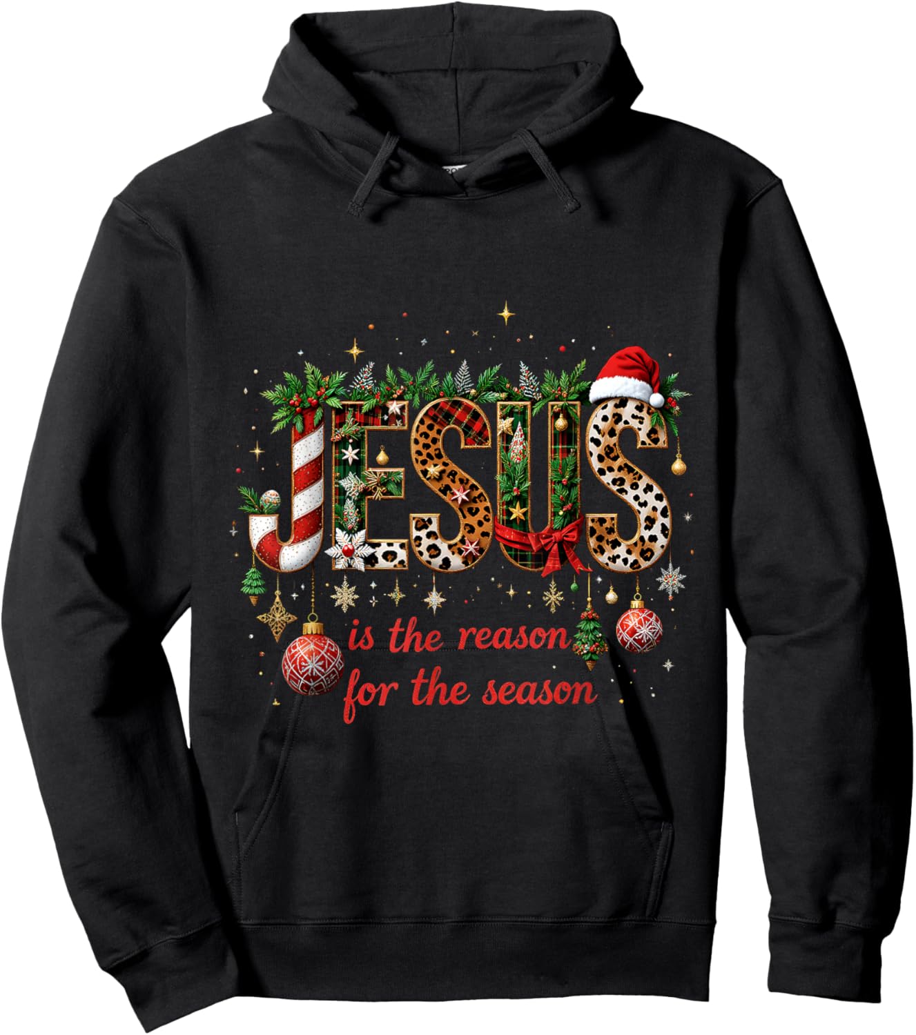 Christmas Jesus is The Reason for Season Xmas Christian Hoodie - Hoodie | Black