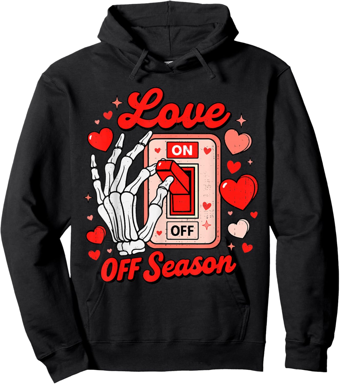 Love Season Skeleton Funny Valentines Day Teen Girls Hoodie - Hoodie | Black