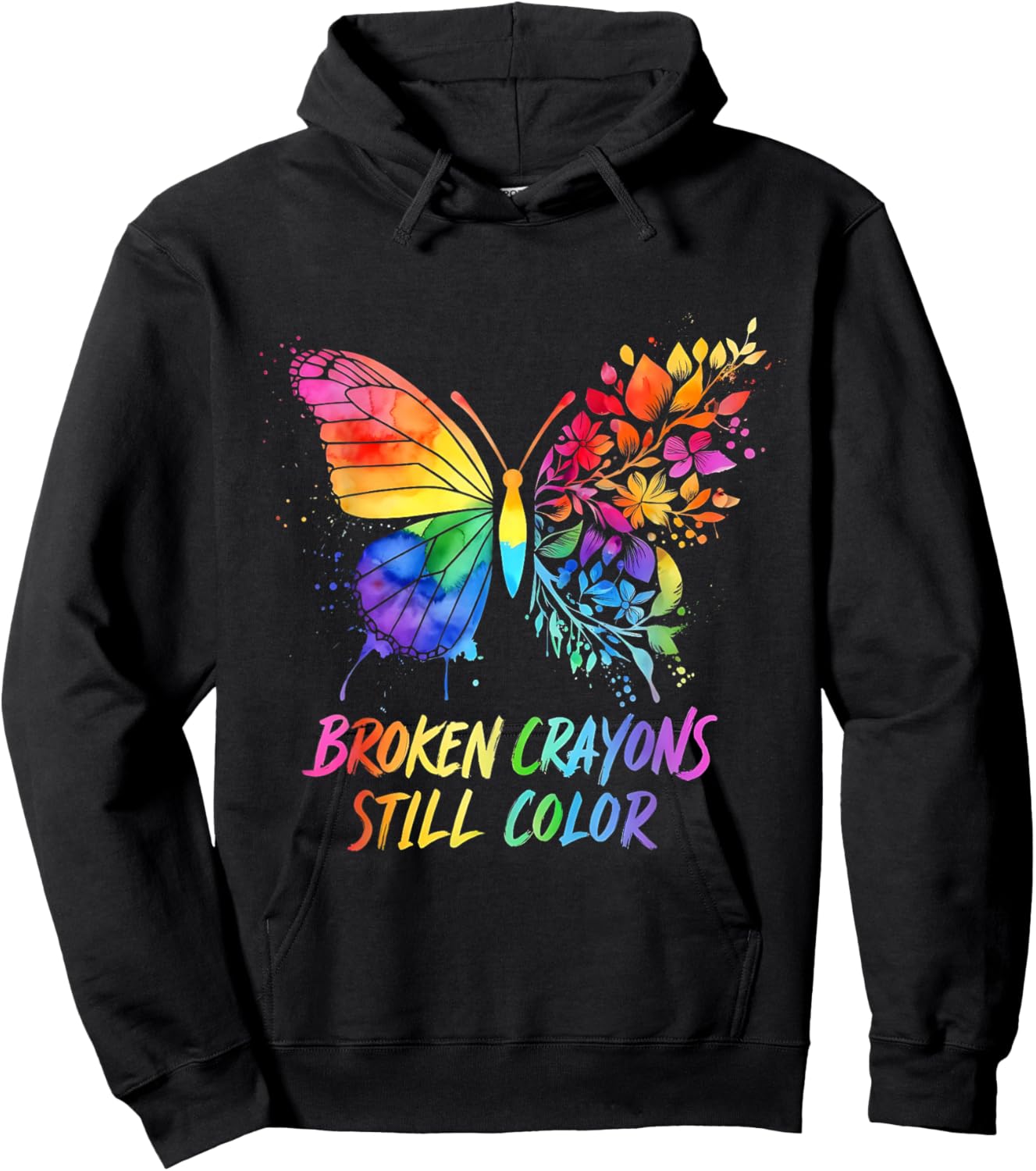 Broken Crayons Still Color Unique Minds Shine Autism Hoodie - Hoodie | Black