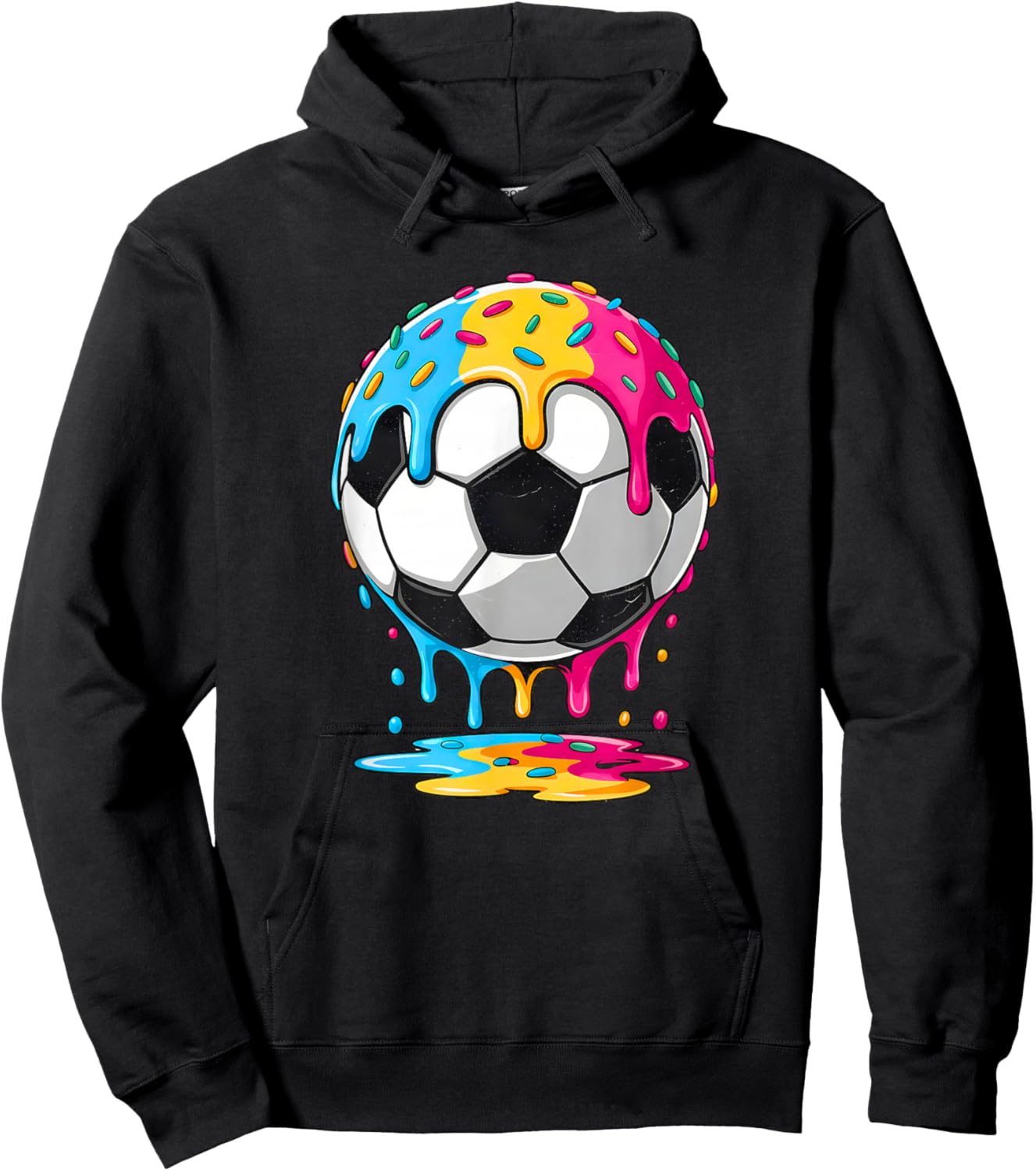 Soccer Ball Drip Soccer Player Kids Soccer Drip Boys Soccer Hoodie - Hoodie | Black