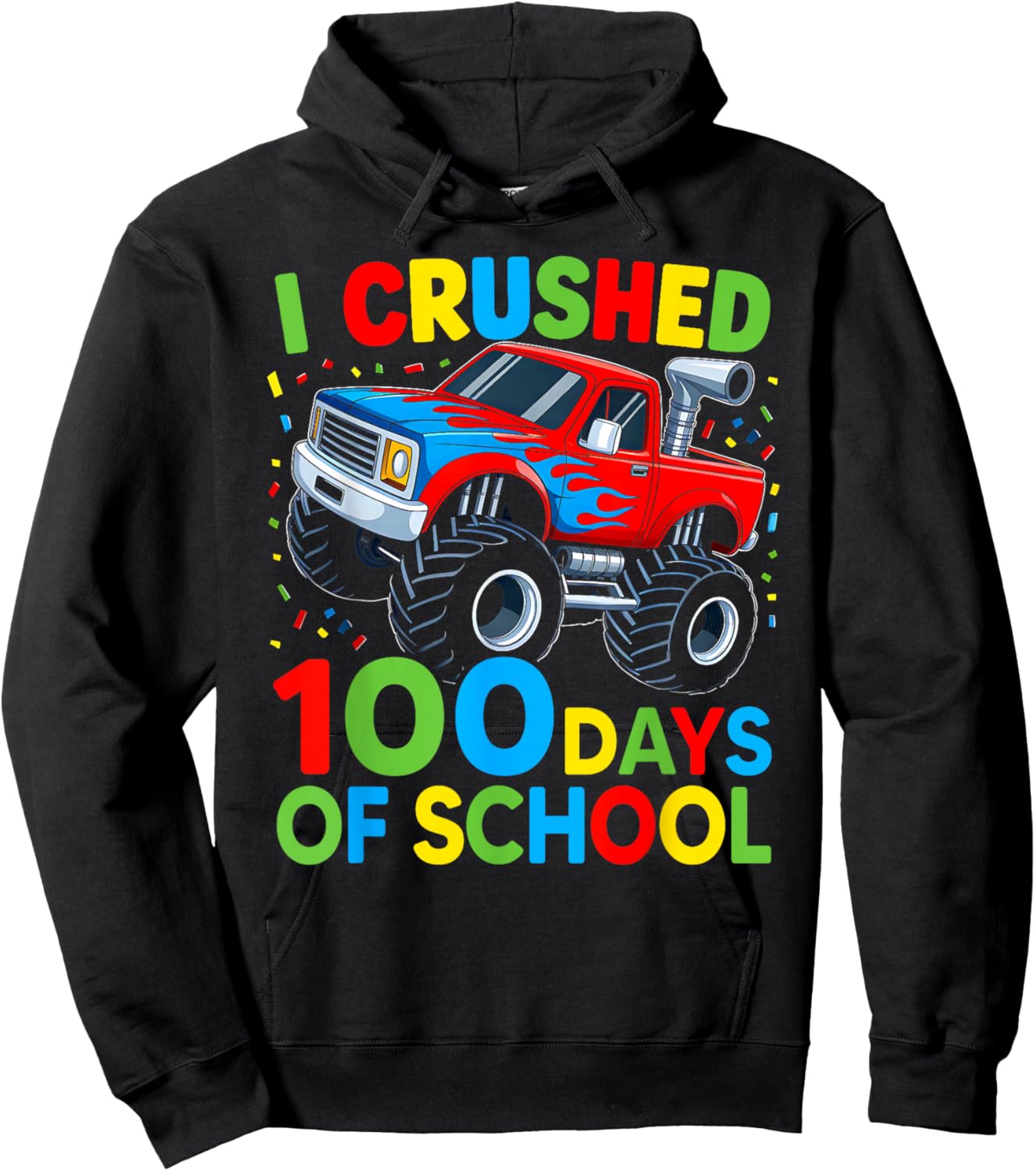 I Crushed 100 Days of School Boys Kids 100th Day of School Hoodie - Hoodie | Black