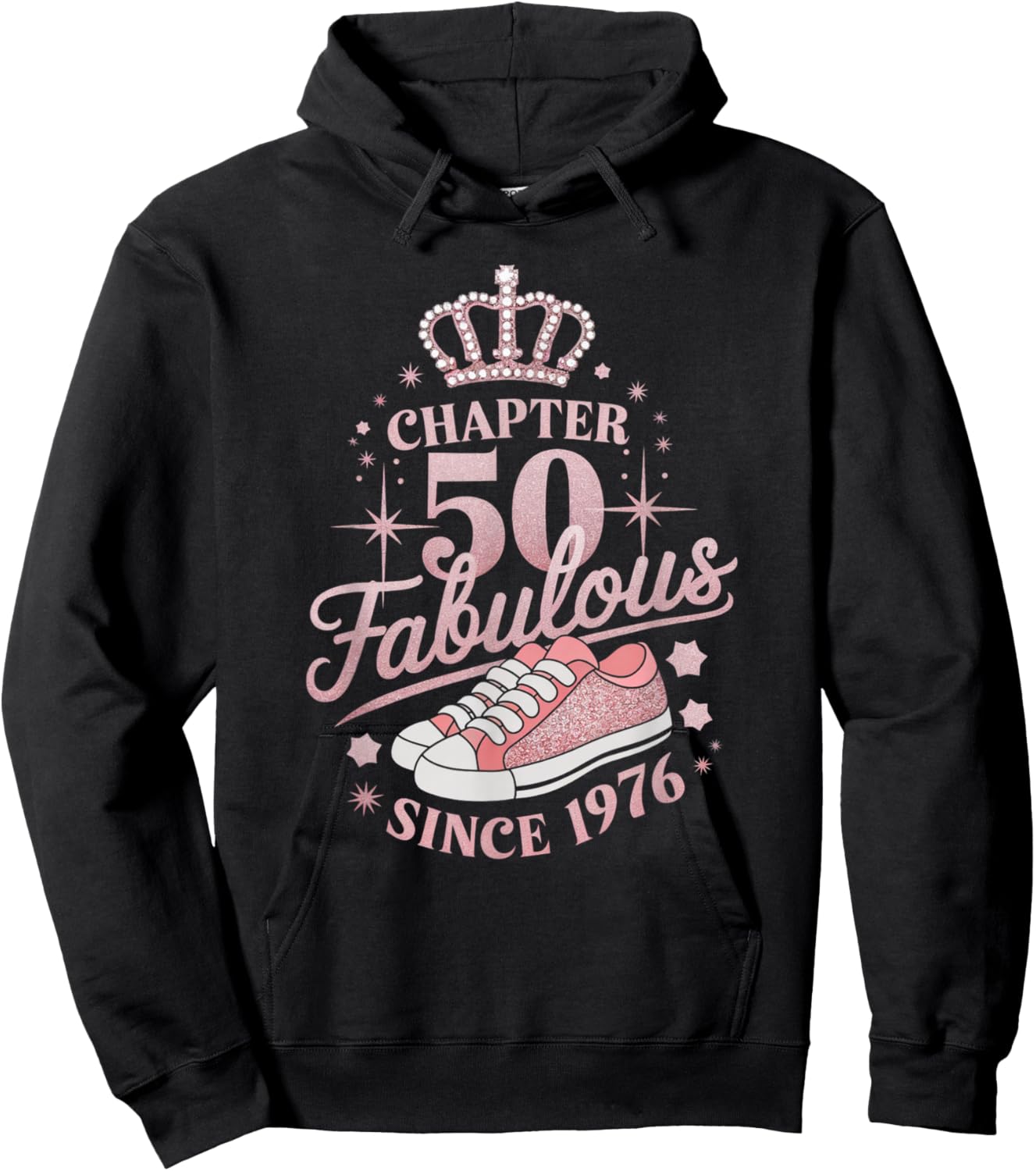 Chapter 50 Fabulous Since 1976 50th Birthday Queen Hoodie - Hoodie | Black