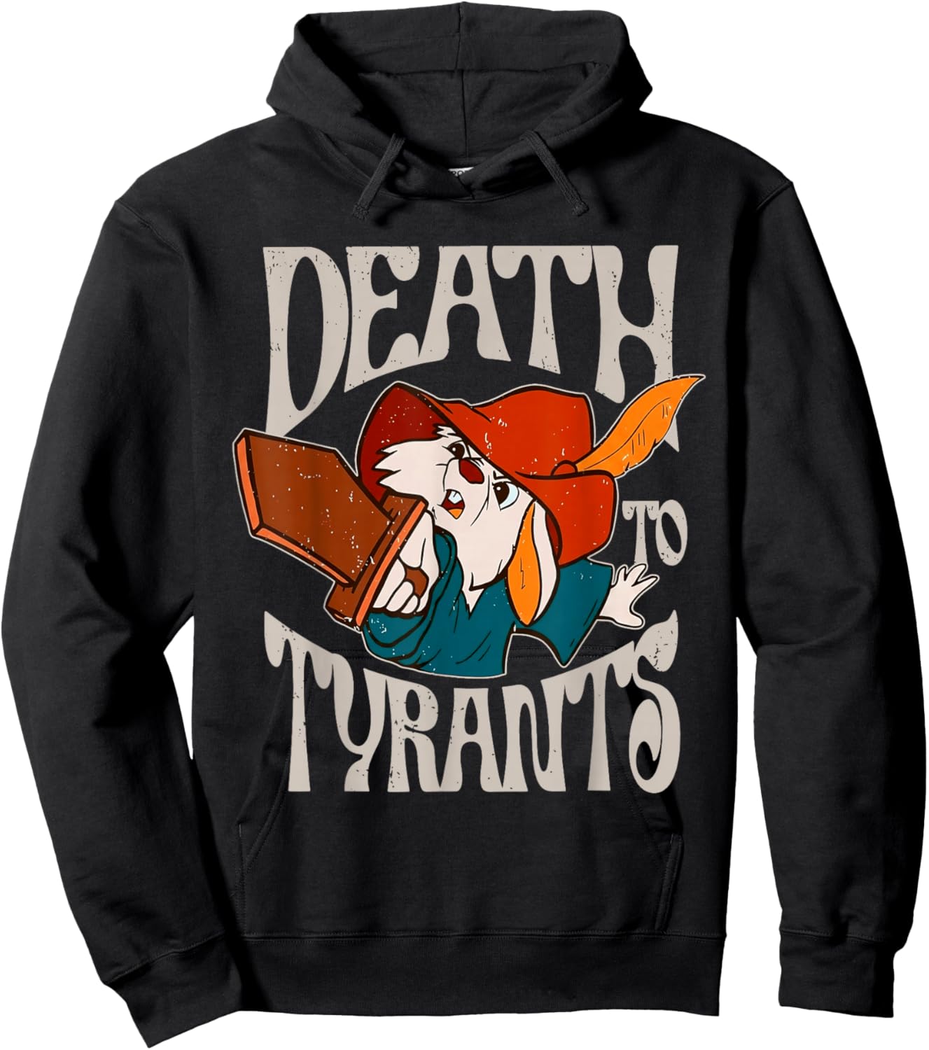 Death to Tyrants Retro Rabbit Meme Hoodie - Hoodie | Black