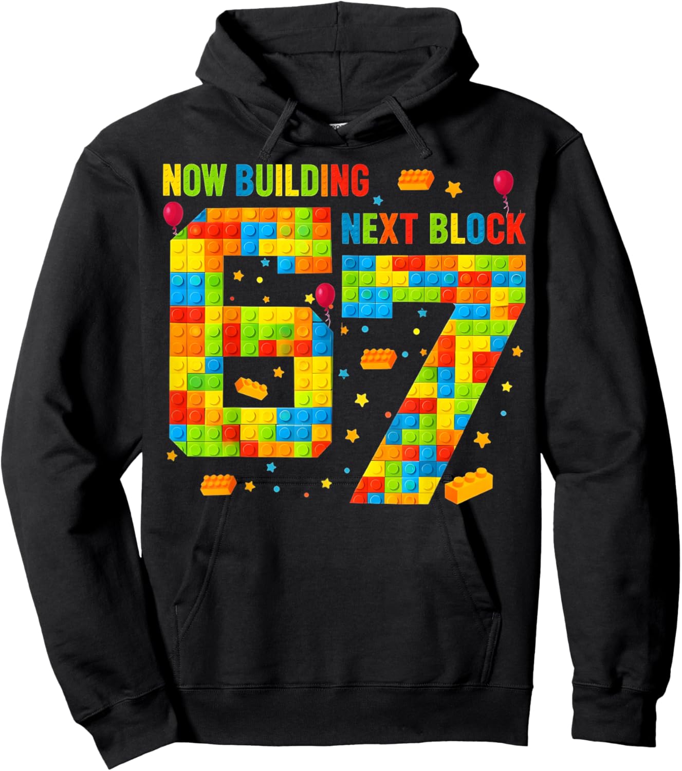 Now Building 6 Next Block 7 Birthday Boy Gift Kids Girl Hoodie - Hoodie | Black