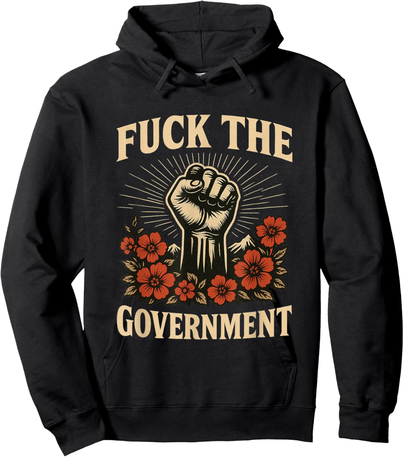 Fuck The Government Protest Resist Design Hoodie - Hoodie | Black