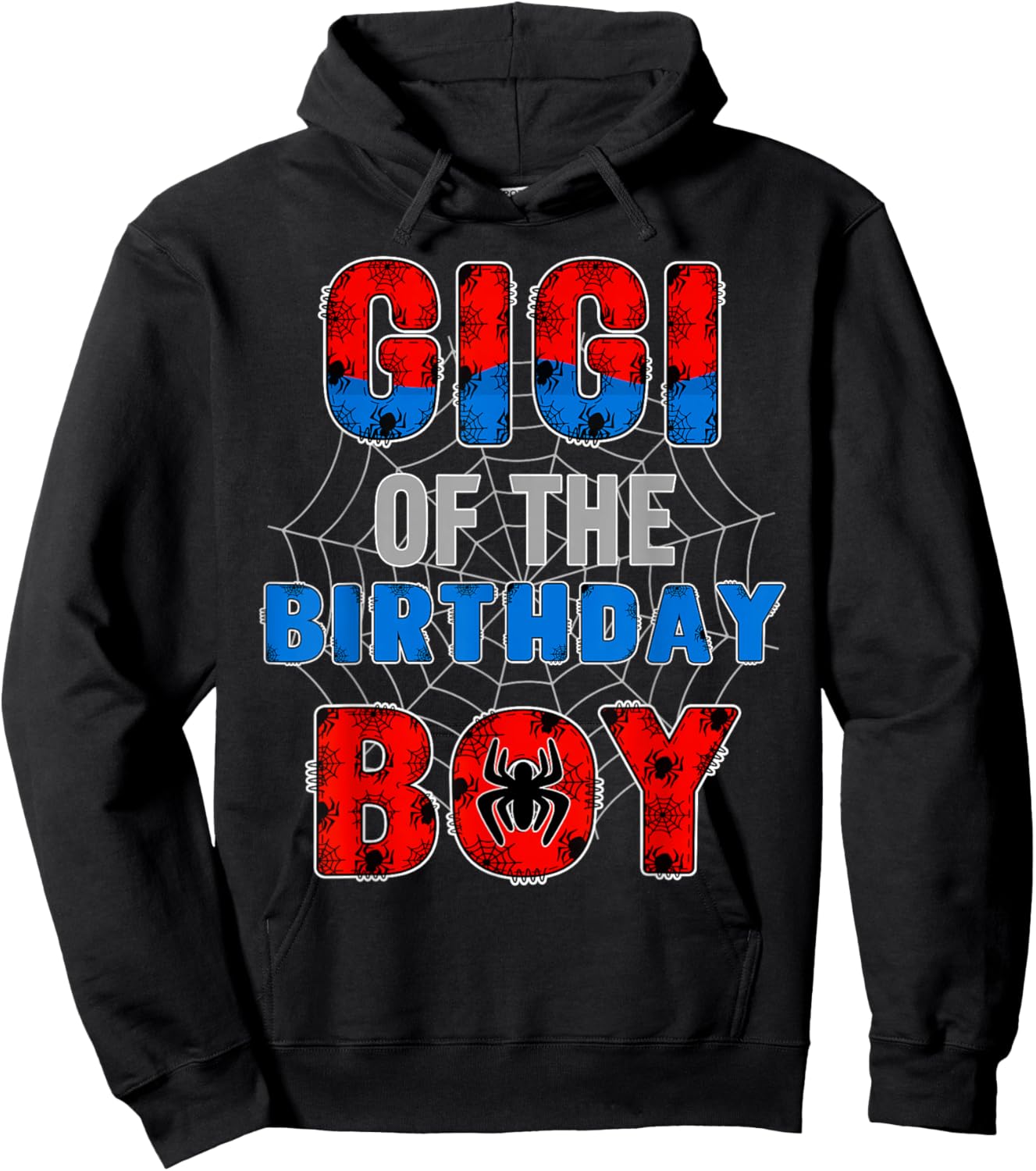 Gigi of the Birthday Boy Family Spider Web Birthday Party Hoodie - Hoodie | Black