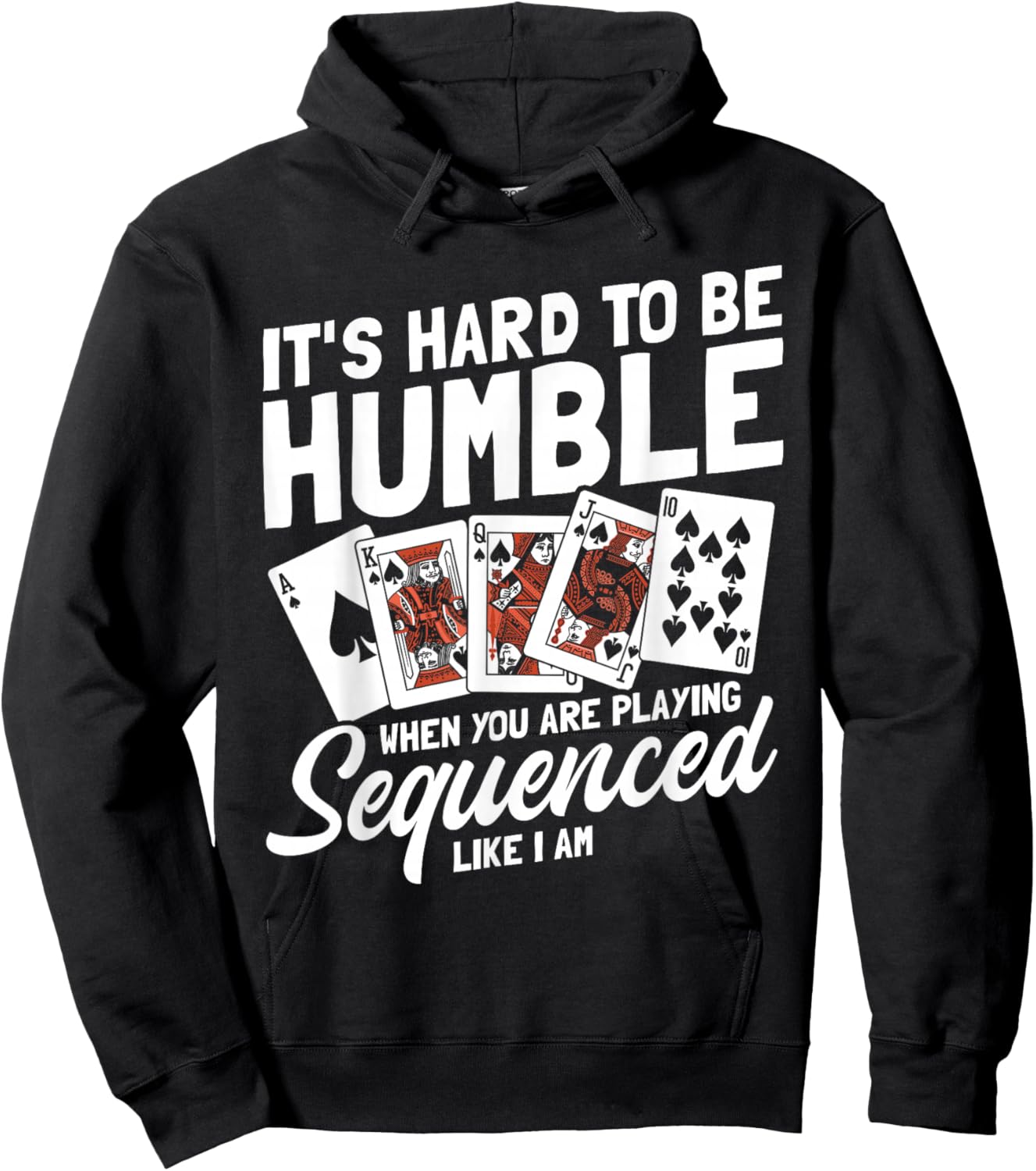 Sequence Card Game Lover | Card Player Strategy Design Hoodie - Hoodie | Black