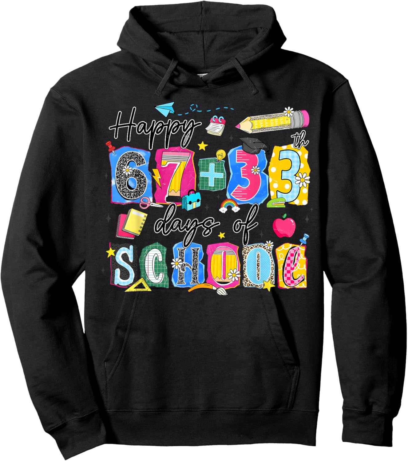 I Survived 67 33 100 Days of School 100th Day Teacher Kids Hoodie - Hoodie | Black
