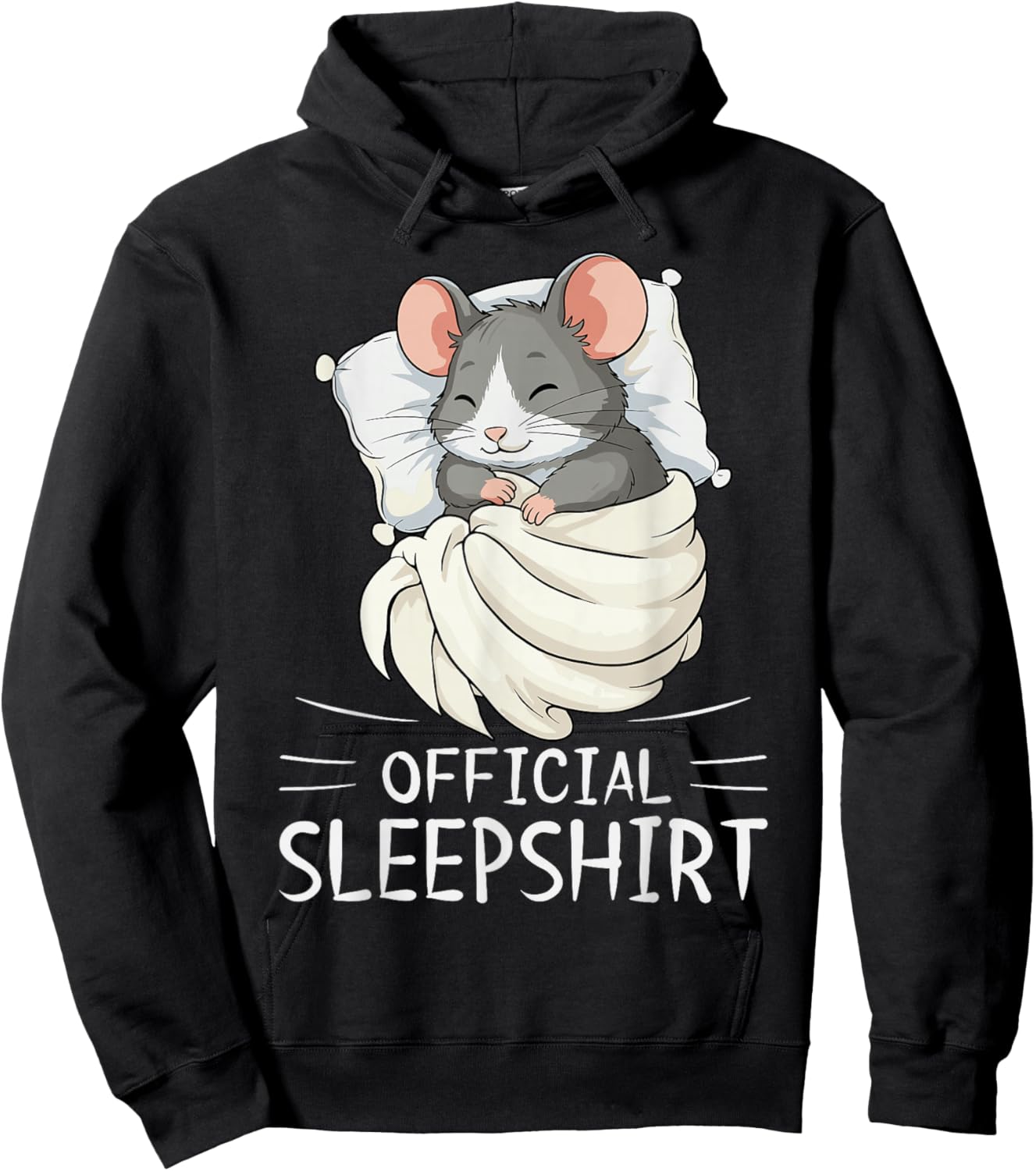 Mouse Animal Official Sleepshirt Pajamas Nightgown Hoodie - Hoodie | Black